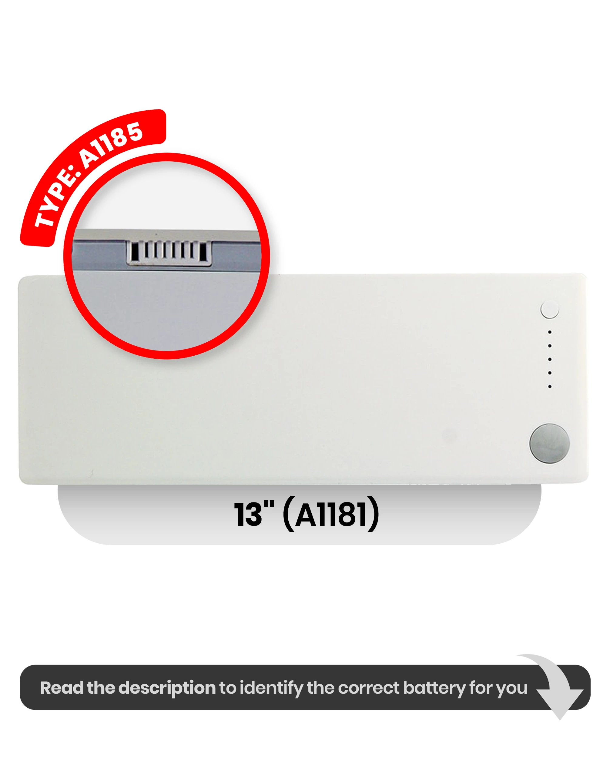 Batteria (A1185) per MacBook 13" A1181 (2006-2008)