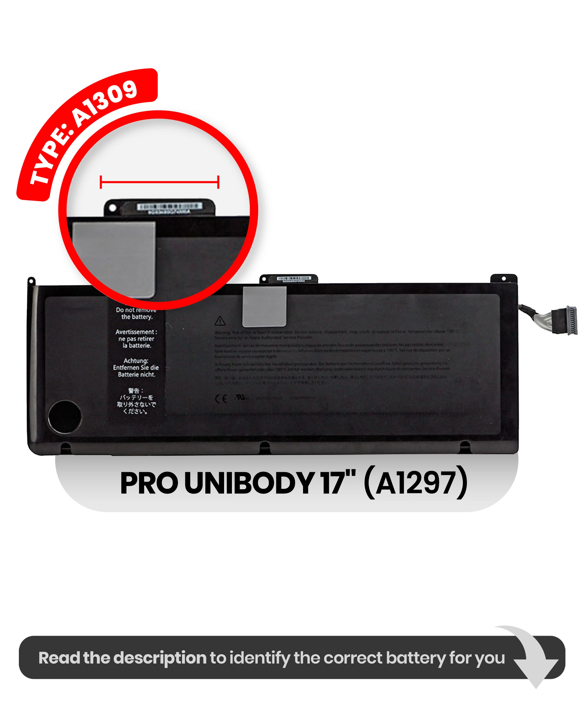 Batteria (A1309) per MacBook Pro 17" A1297 (2009 - 2010)