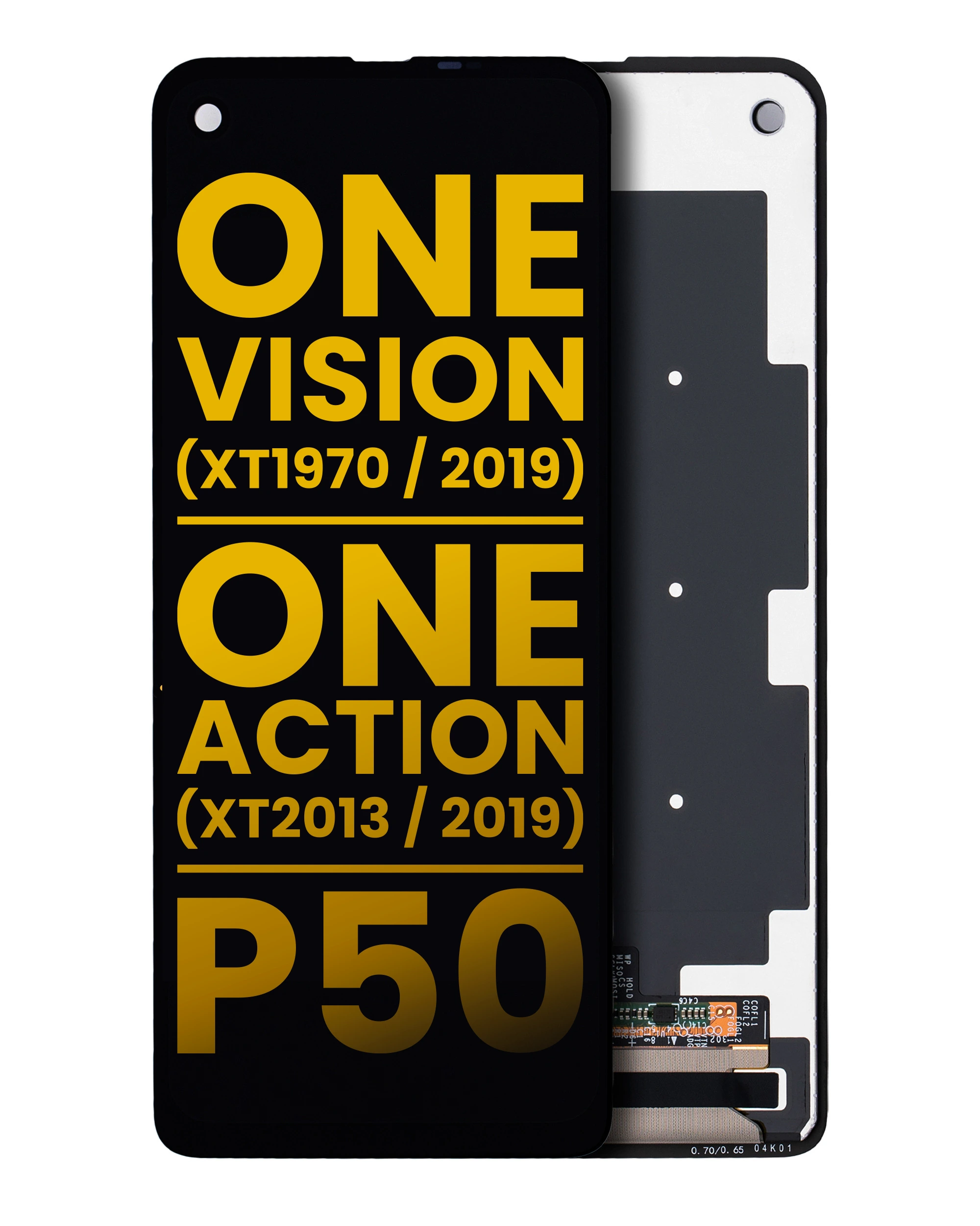 Display LCD completo senza Frame per Motorola One Vision (XT1970 / 2019) / One Action (XT2013 / 2019) / P50 (Refurbished) (tutti i colori)