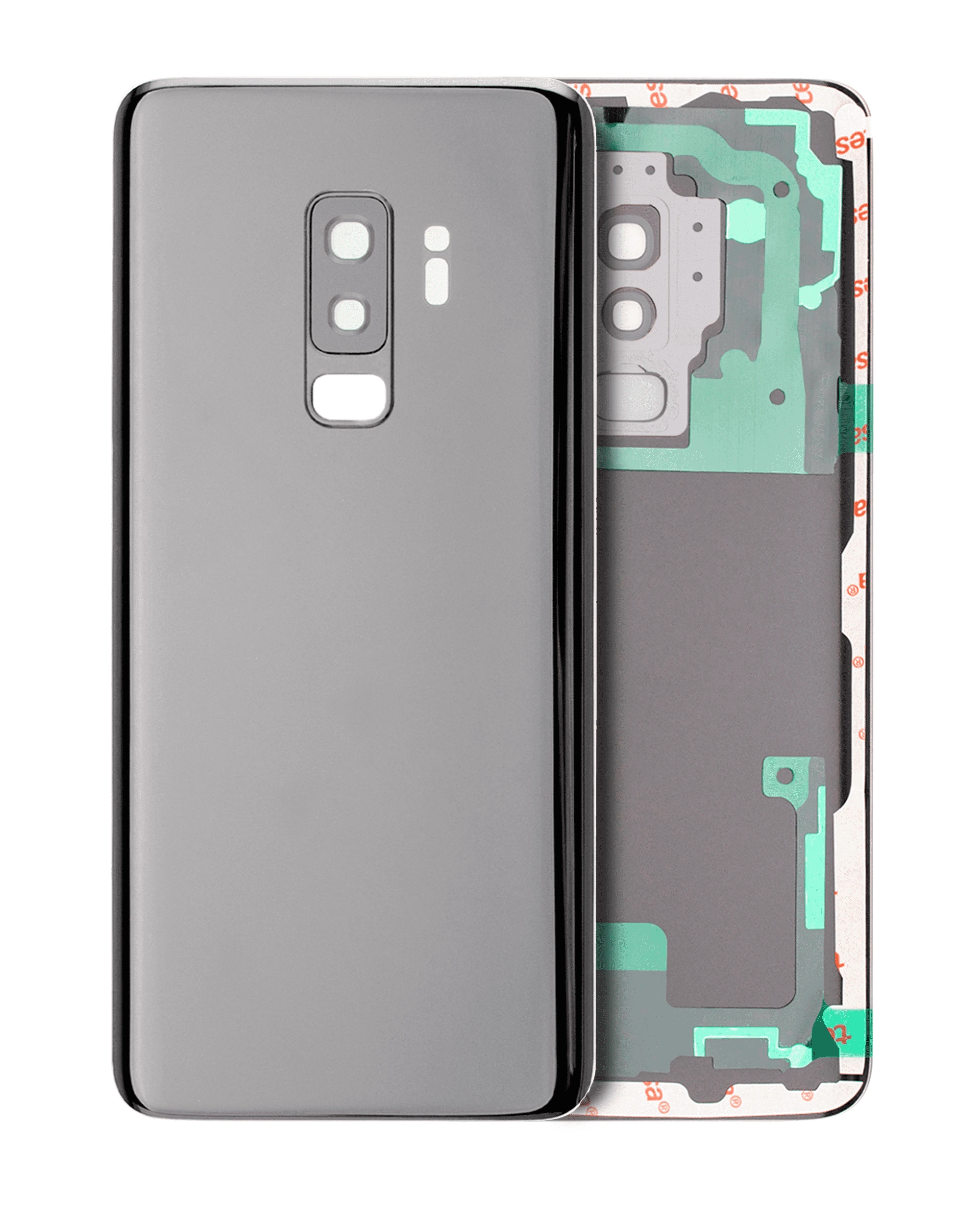 vetro cover posteriore con Vetro fotocamera per Samsung Galaxy S9 Plus (No Logo) (Titanio Grigio)