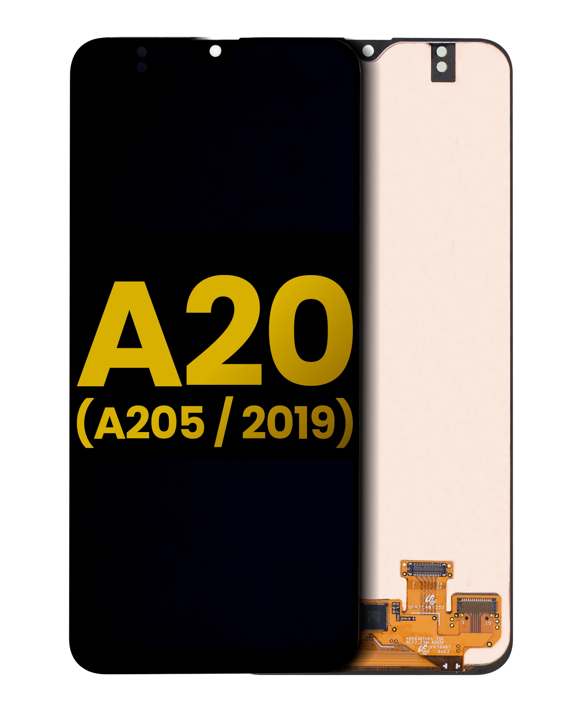 Display OLED completo senza Frame per Samsung Galaxy A20 (A205 / 2019) (All Models) (Refurbished) (tutti i colori)