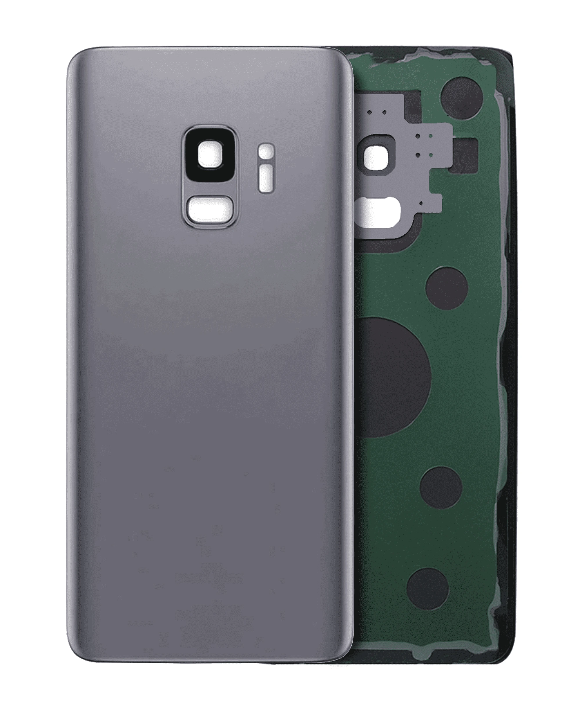 vetro cover posteriore con Vetro fotocamera per Samsung Galaxy S9 (No Logo) (Titanio Grigio)