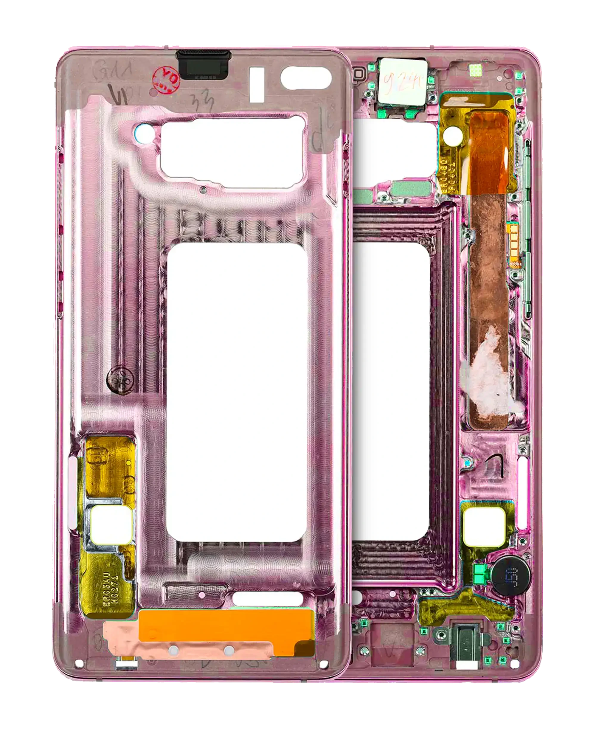 Frame centrale per Samsung Galaxy S10 (con minuteria) (Flamingo Rosa)