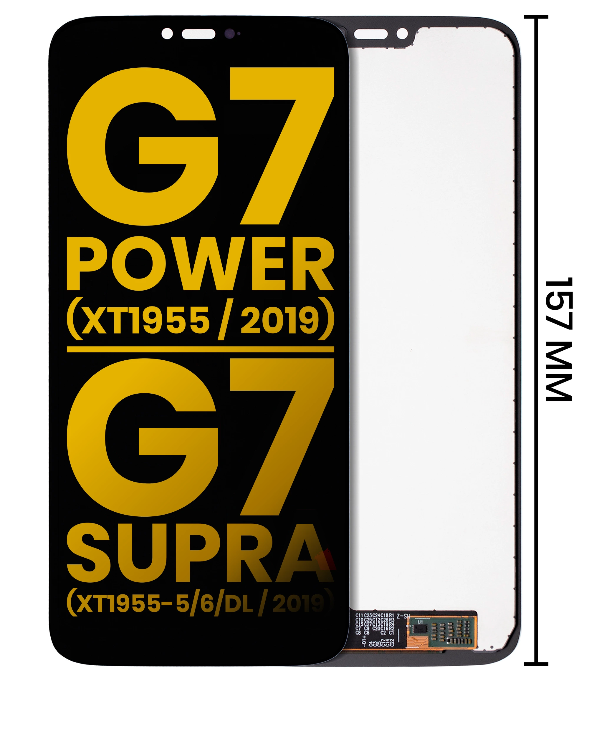 Display LCD completo senza Frame per Motorola Moto G7 Power (XT1955 / 2019) / G7 Supra (XT1955-5/6/DL / 2019) (US Version) (157MM) (Refurbished) (tutti i colori)
