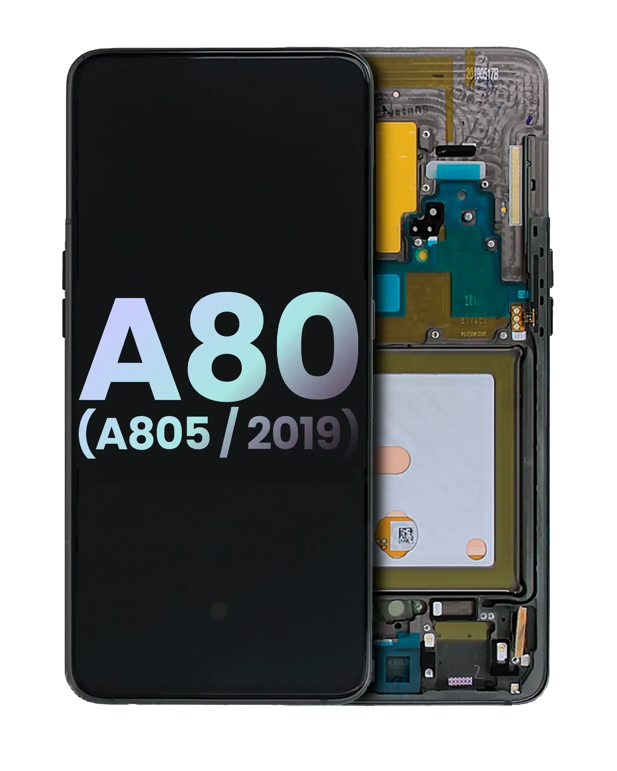 Display OLED completo con Frame per Samsung Galaxy A80 (A805 / 2019) (Service Pack) (Phantom Nero)