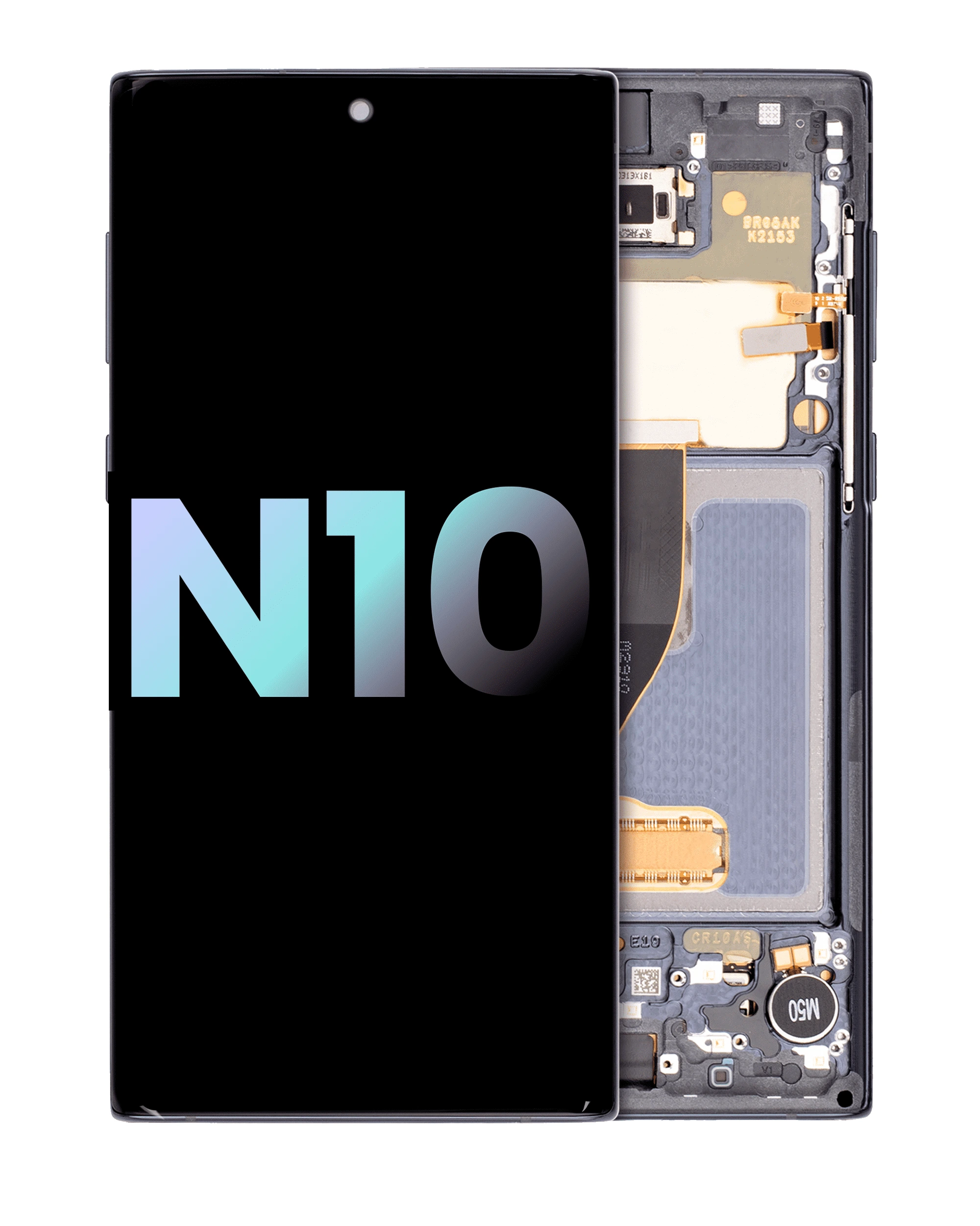 Display OLED completo con Frame per Samsung Galaxy Note 10 (Service Pack) (Aura Nero)