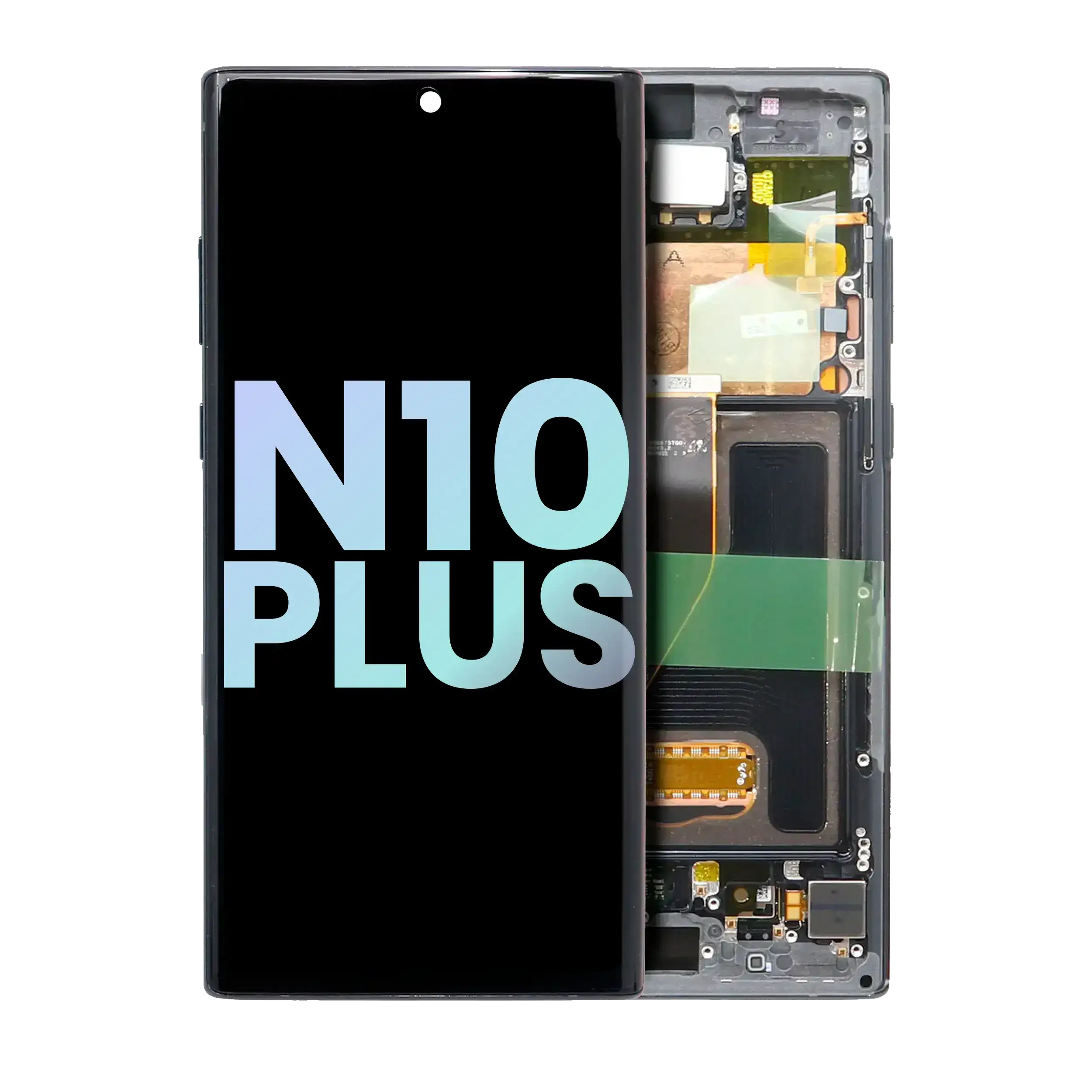 Display OLED completo con Frame per Samsung Galaxy Note 10 Plus / 5G (Service Pack) (Aura Nero)