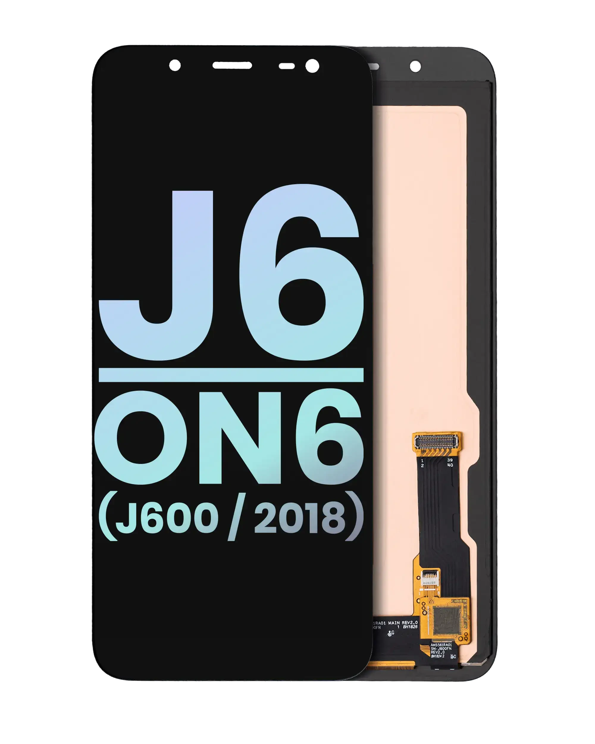 Display OLED completo senza Frame per Samsung Galaxy J6 / On6 (J600 / 2018) (Service Pack) (Nero)