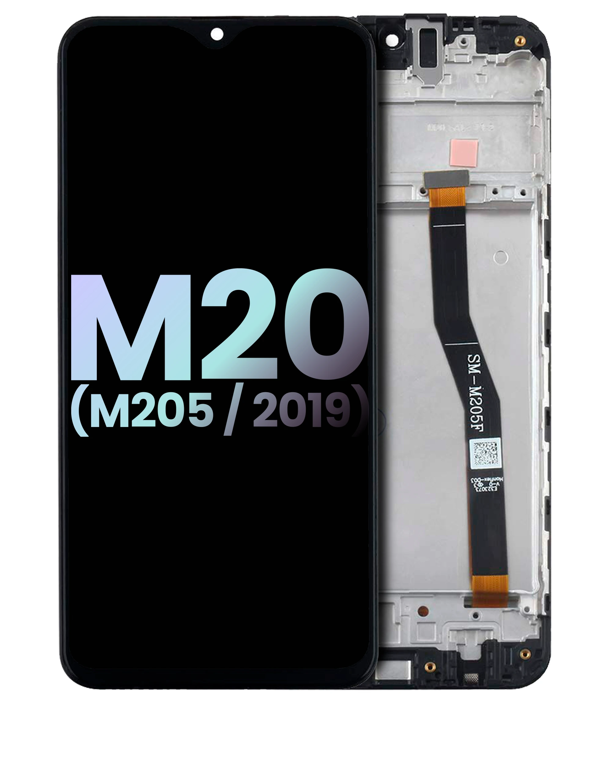 Display OLED completo con Frame per Samsung Galaxy M20 (M205 / 2019) (Service Pack) (tutti i colori)