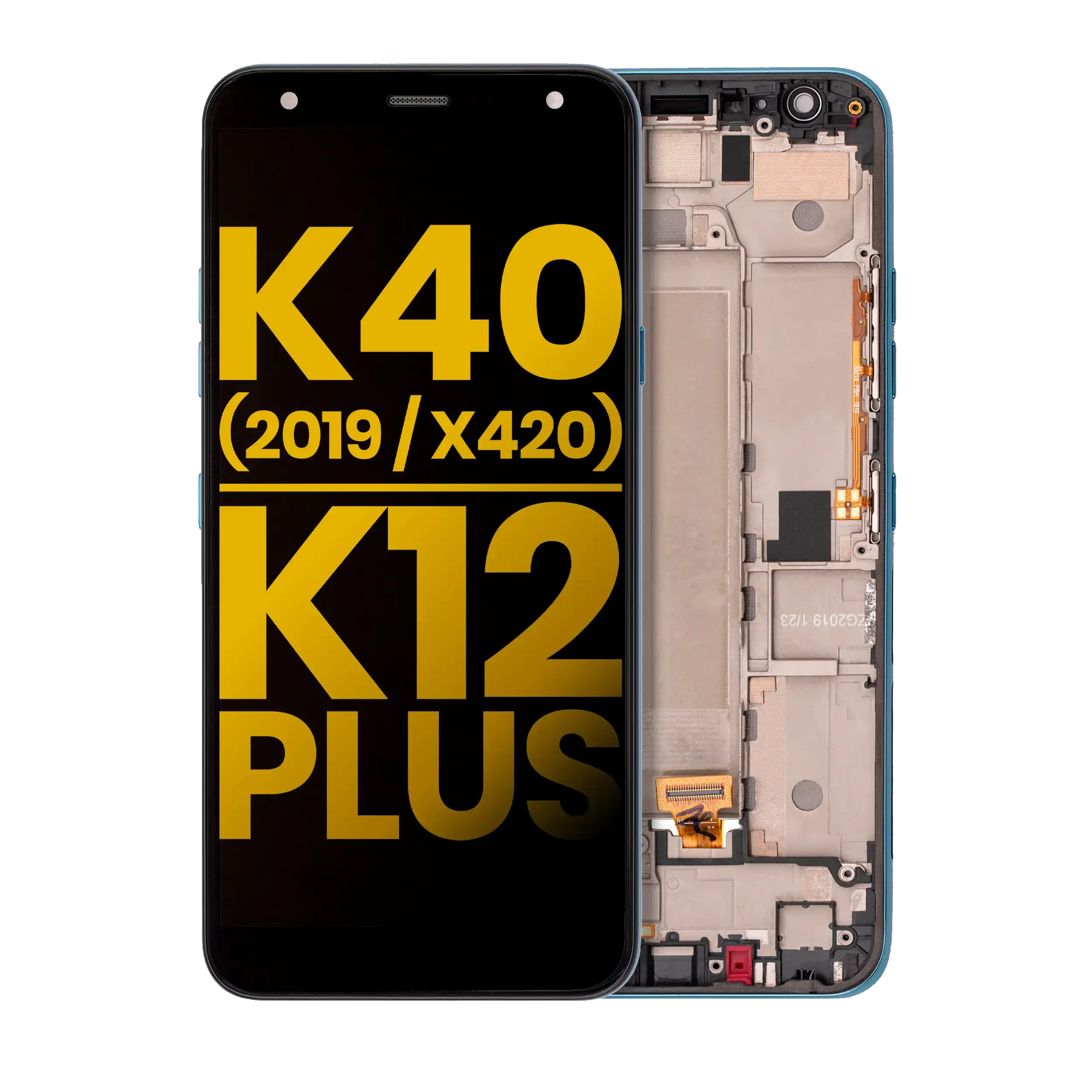 Display LCD completo con Frame per LG K40 (2019 / X420) / K12 Plus (Refurbished) (Blu)