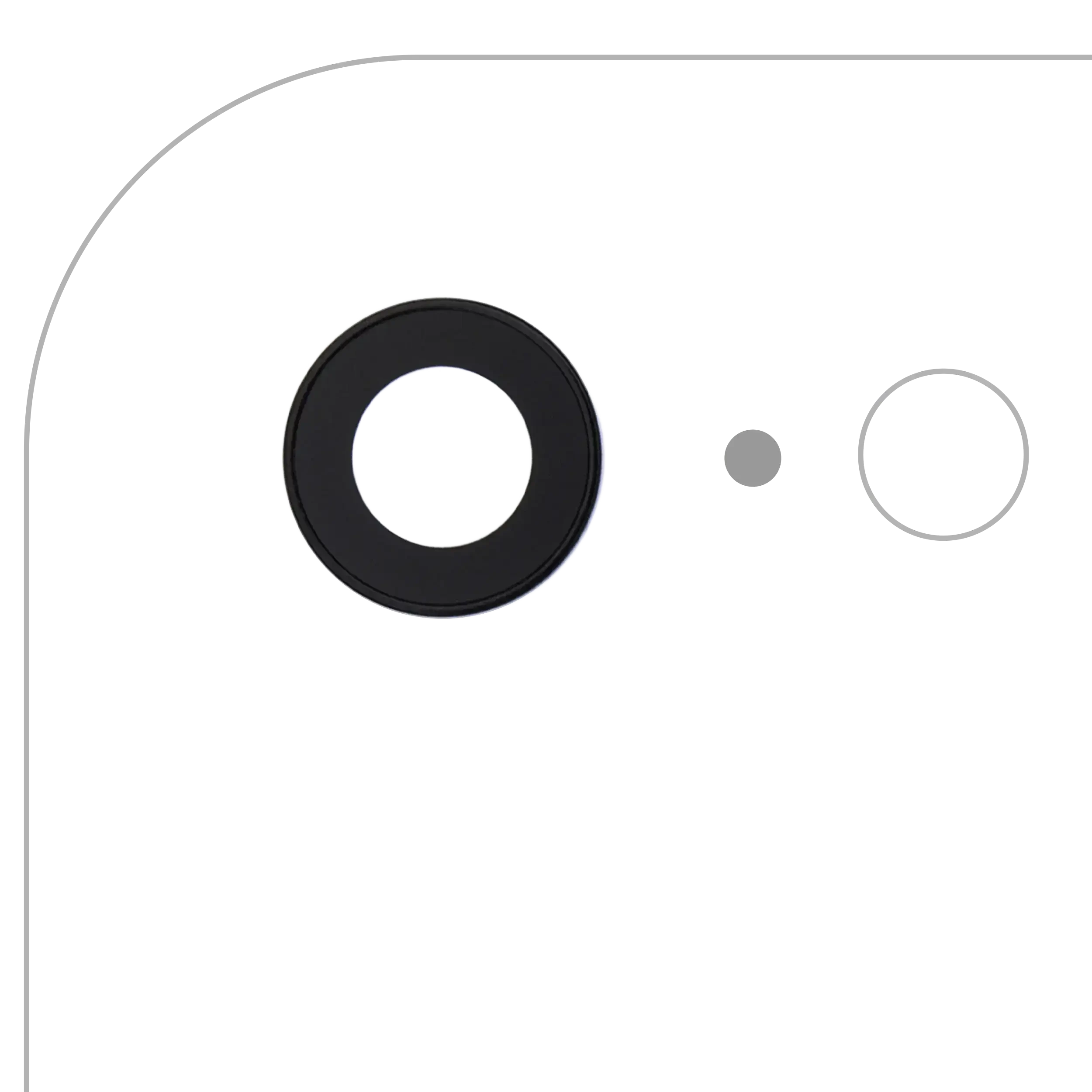 Lente fotocamera posteriore con staffa e Cornice per iPhone 7 (10 pezzi) (Real Sapphire l Premium)