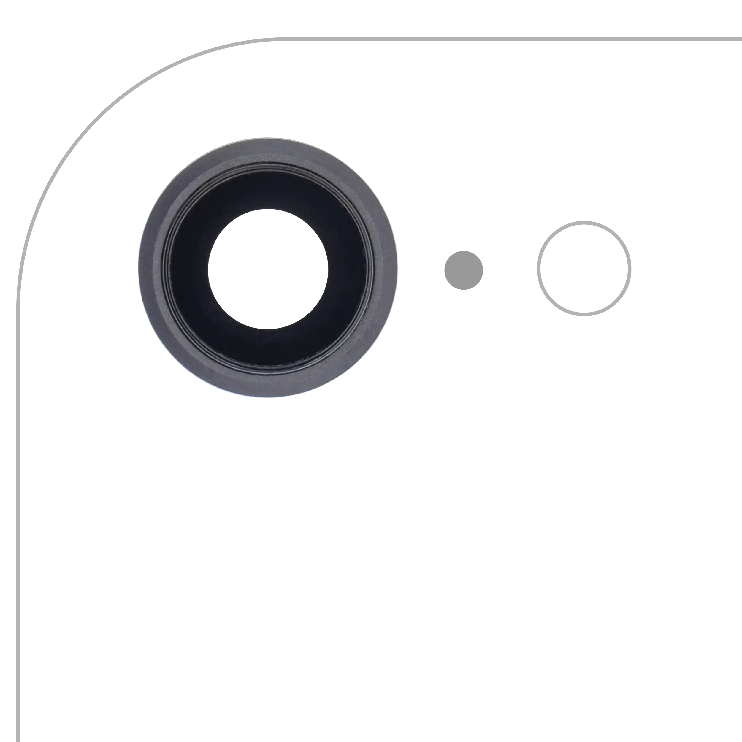 Lente fotocamera posteriore con staffa e Cornice per iPhone 8 / SE (2020) / SE (2022) (Grigio siderale) (10 pezzi) (Real Sapphire l Premium)