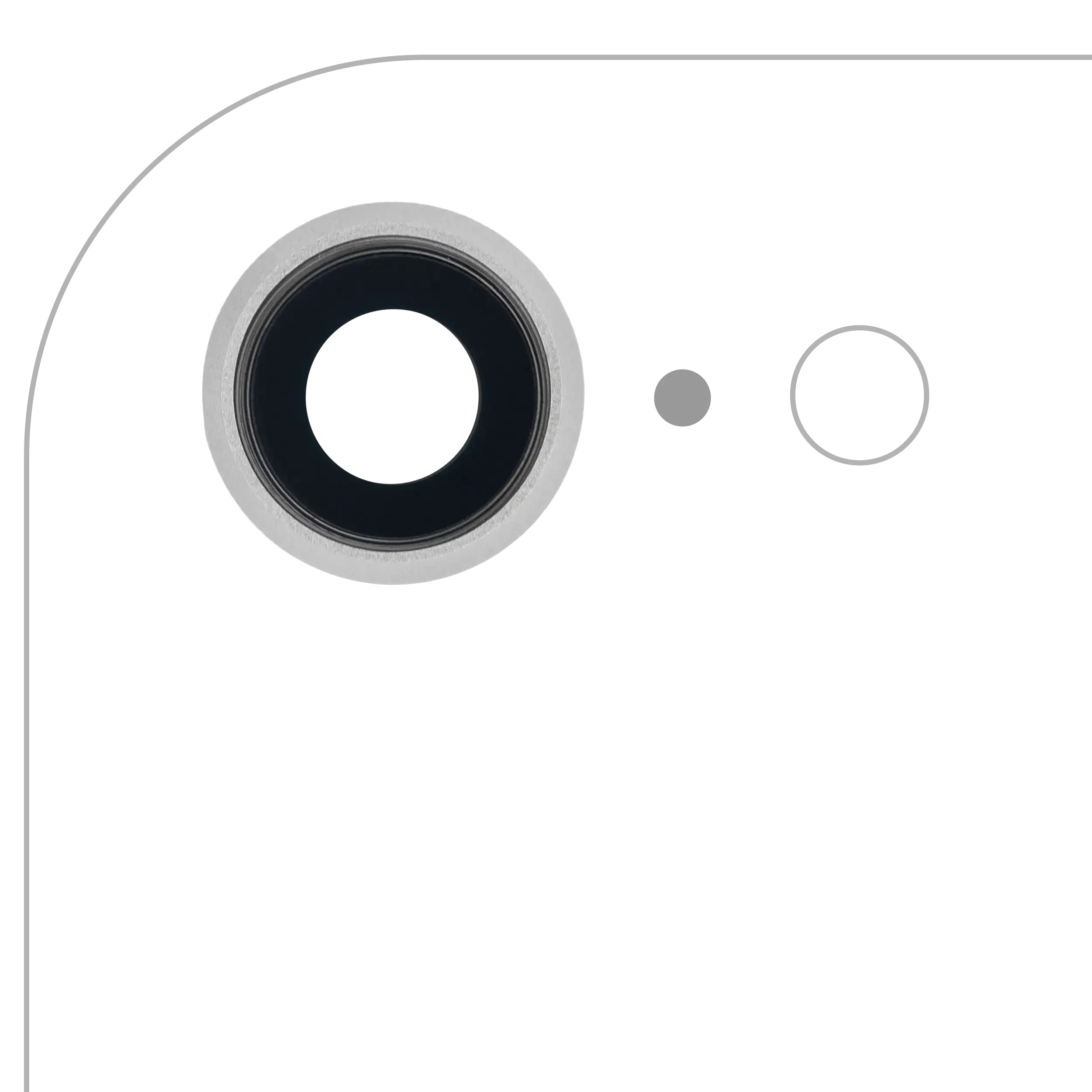 Lente fotocamera posteriore con staffa e Cornice per iPhone 8 / SE (2020) / SE (2022) (Argento) (10 pezzi) (Real Sapphire l Premium)