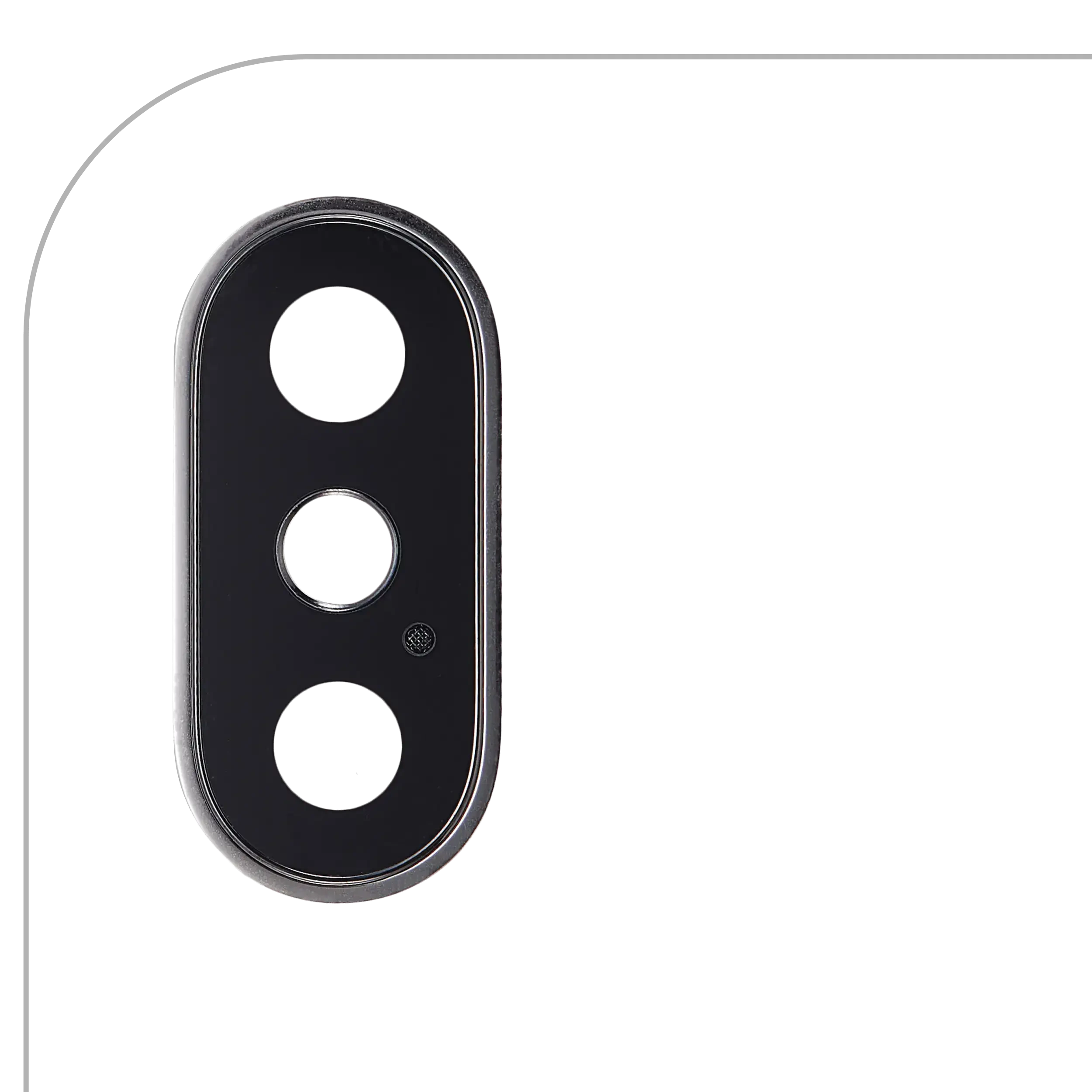 Lente fotocamera posteriore con staffa e Cornice per iPhone X (Argento) (Real Sapphire l Premium)
