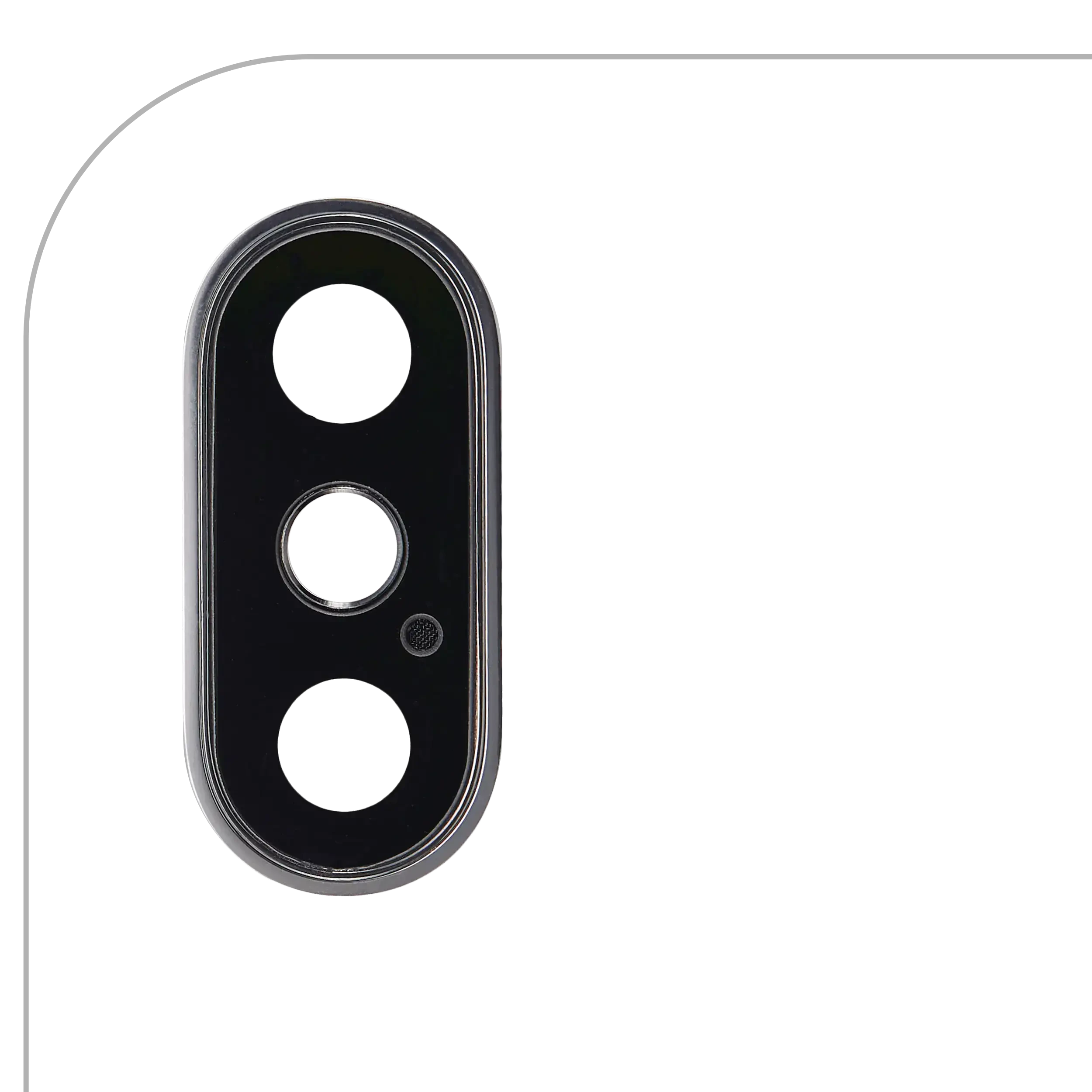 Lente fotocamera posteriore con staffa e Cornice per iPhone XS / XS Max (Argento) (Real Sapphire l Premium)