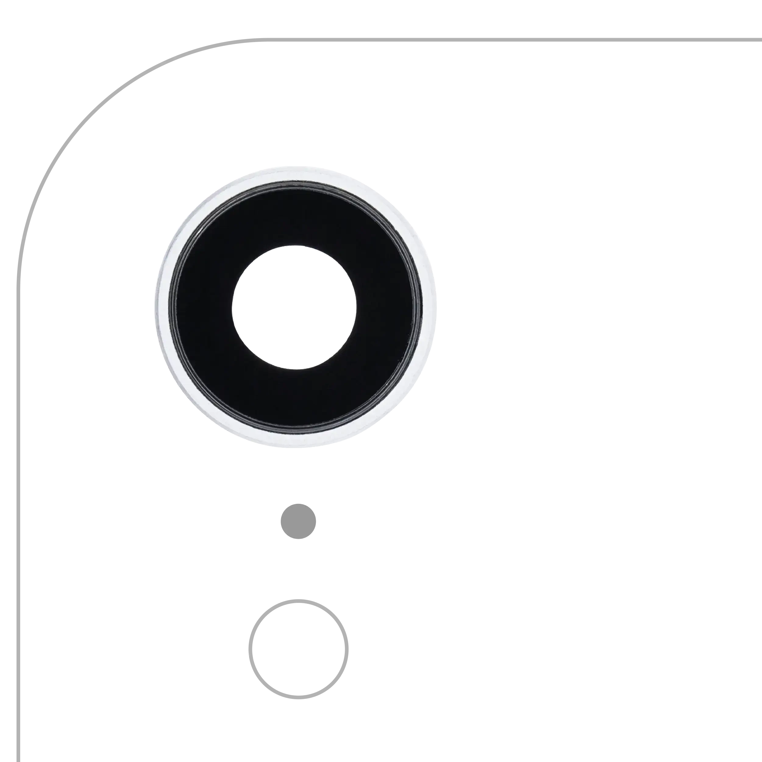Lente fotocamera posteriore con staffa e Cornice per iPhone XR (Bianco) (10 pezzi) (Real Sapphire l Premium)