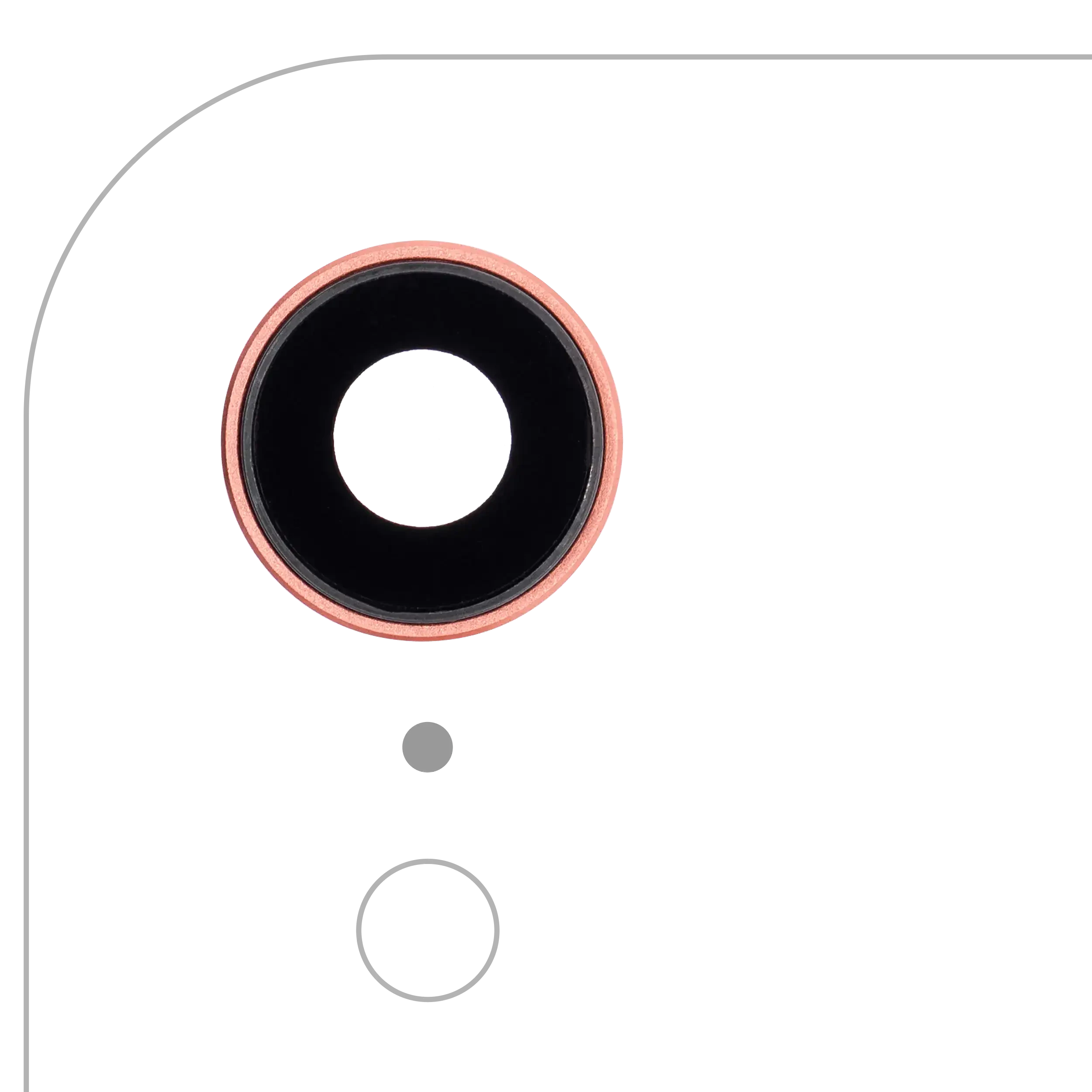 Lente fotocamera posteriore con staffa e Cornice per iPhone XR (Coral) (10 pezzi) (Real Sapphire l Premium)