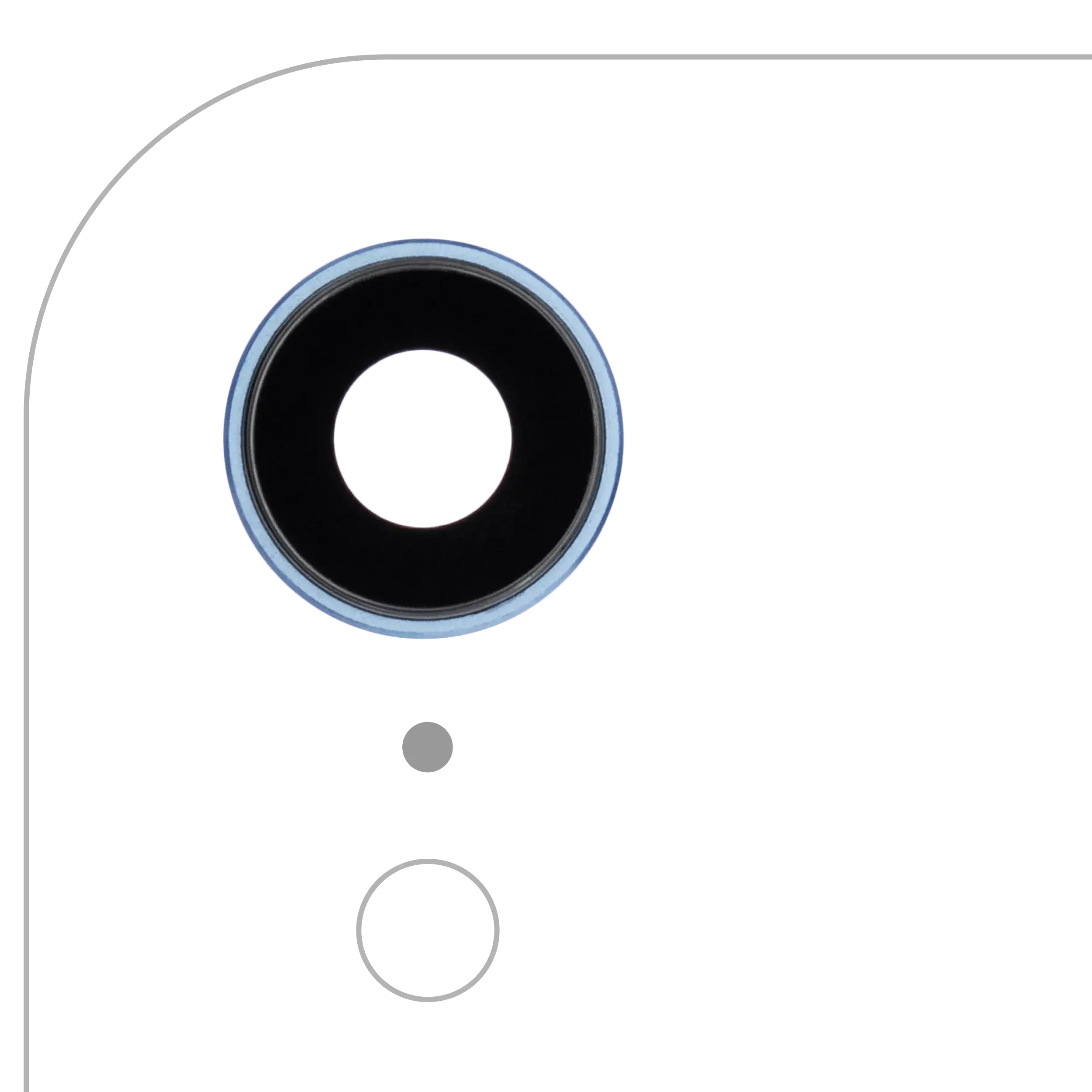 Lente fotocamera posteriore con staffa e Cornice per iPhone XR (Blu) (10 pezzi) (Real Sapphire l Premium)