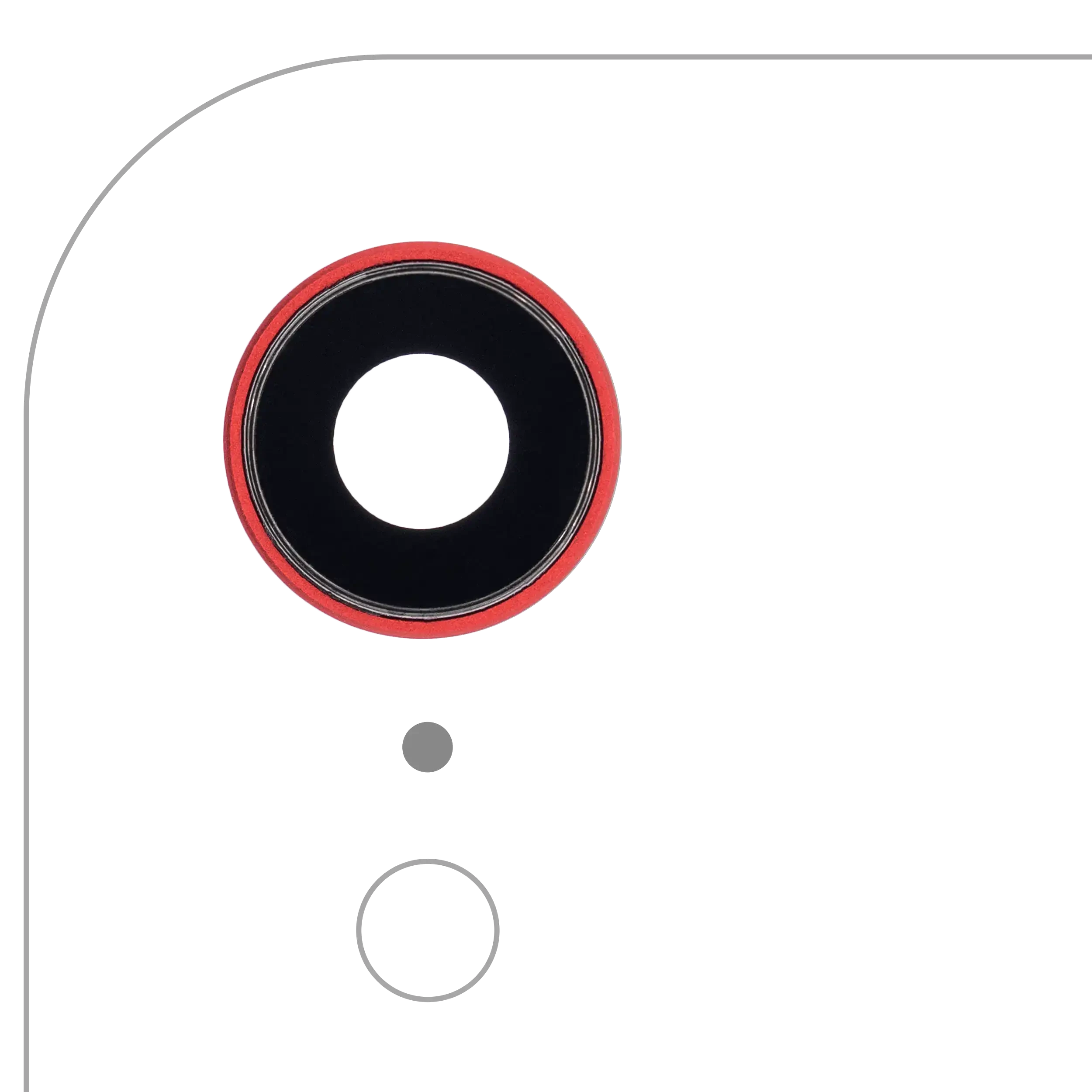 Lente fotocamera posteriore con staffa e Cornice per iPhone XR (Rosso) (10 pezzi) (Real Sapphire l Premium)