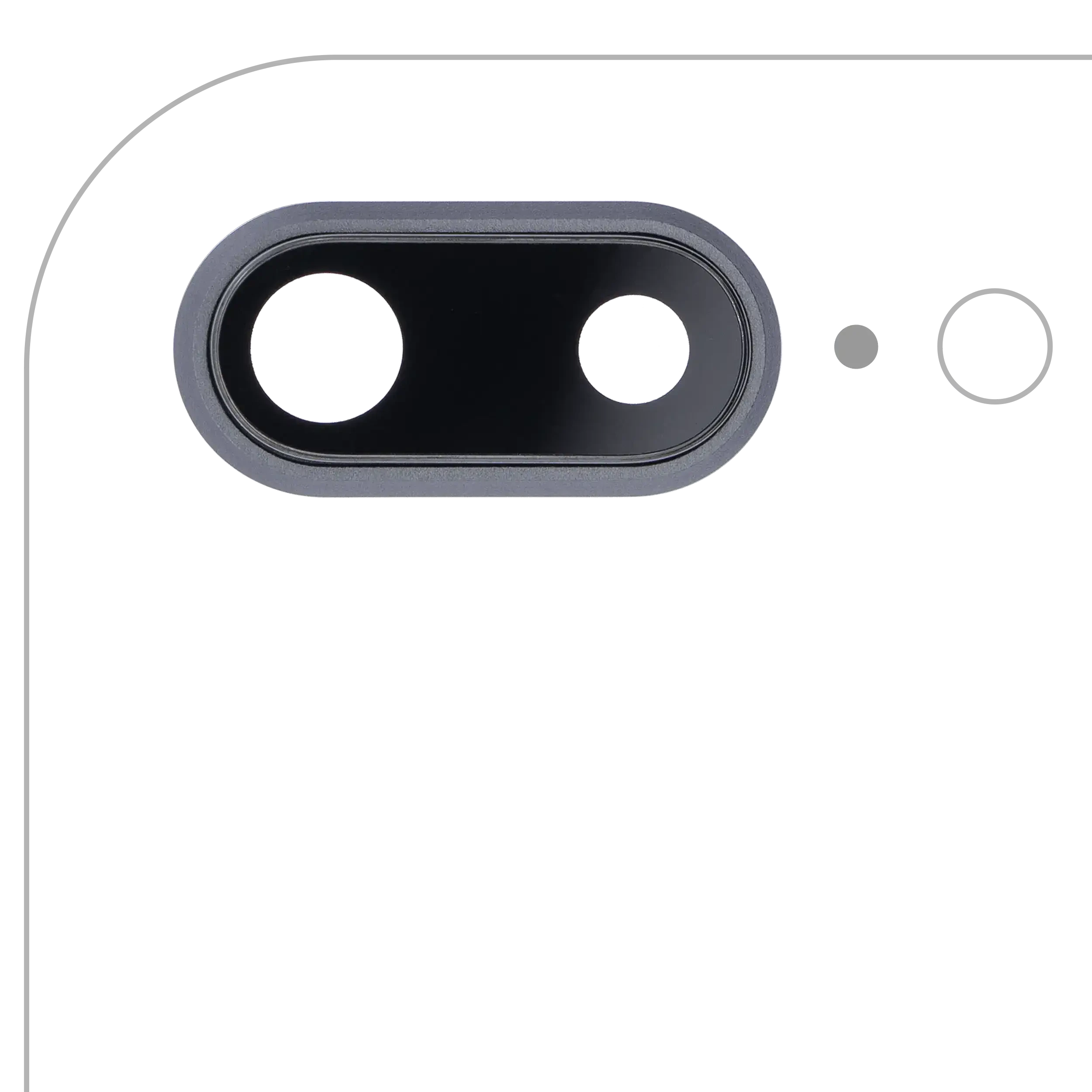Lente fotocamera posteriore con staffa e Cornice per iPhone 8 Plus (Grigio siderale) (10 pezzi) (Real Sapphire l Premium)