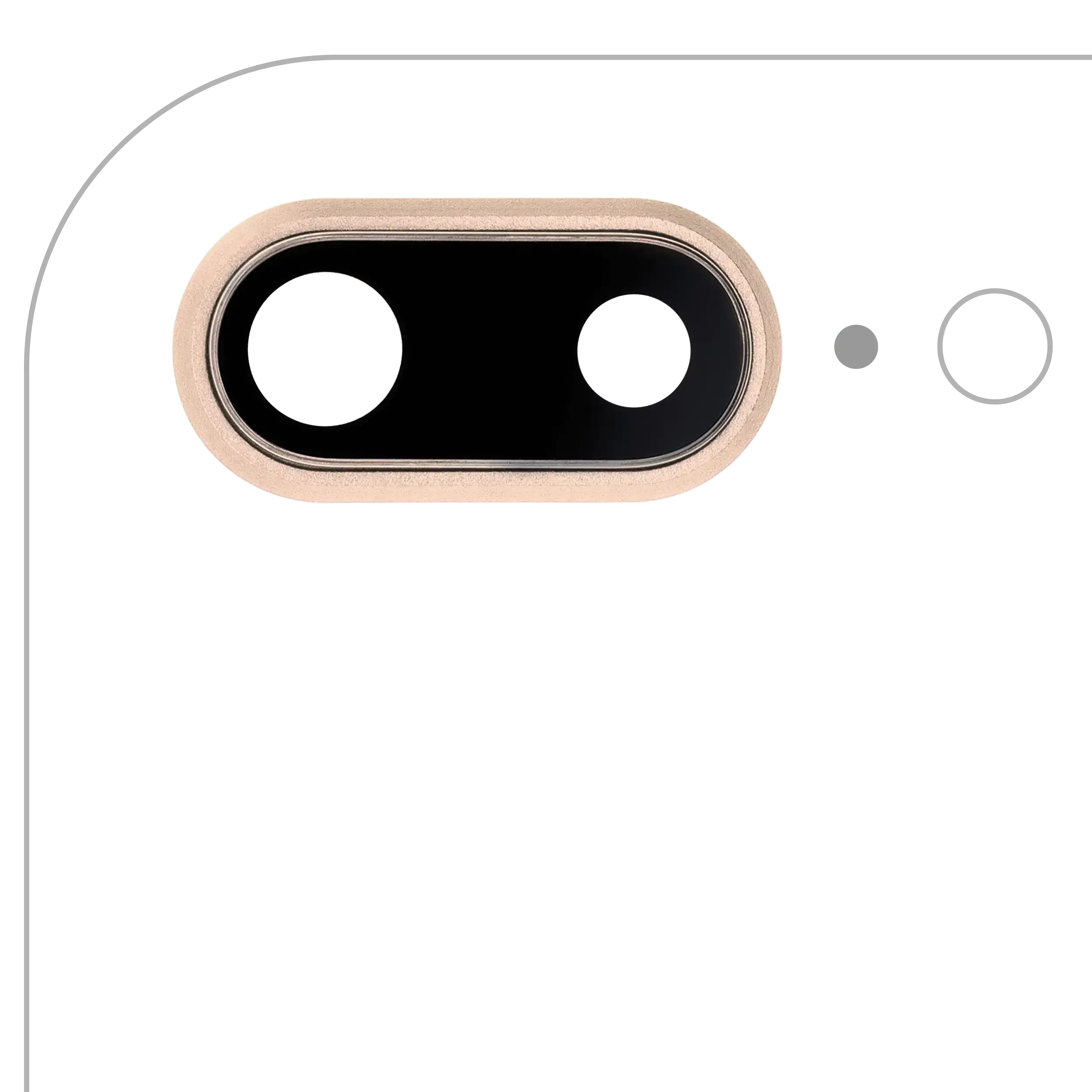 Lente fotocamera posteriore con staffa e Cornice per iPhone 8 Plus (Oro) (10 pezzi) (Real Sapphire l Premium)