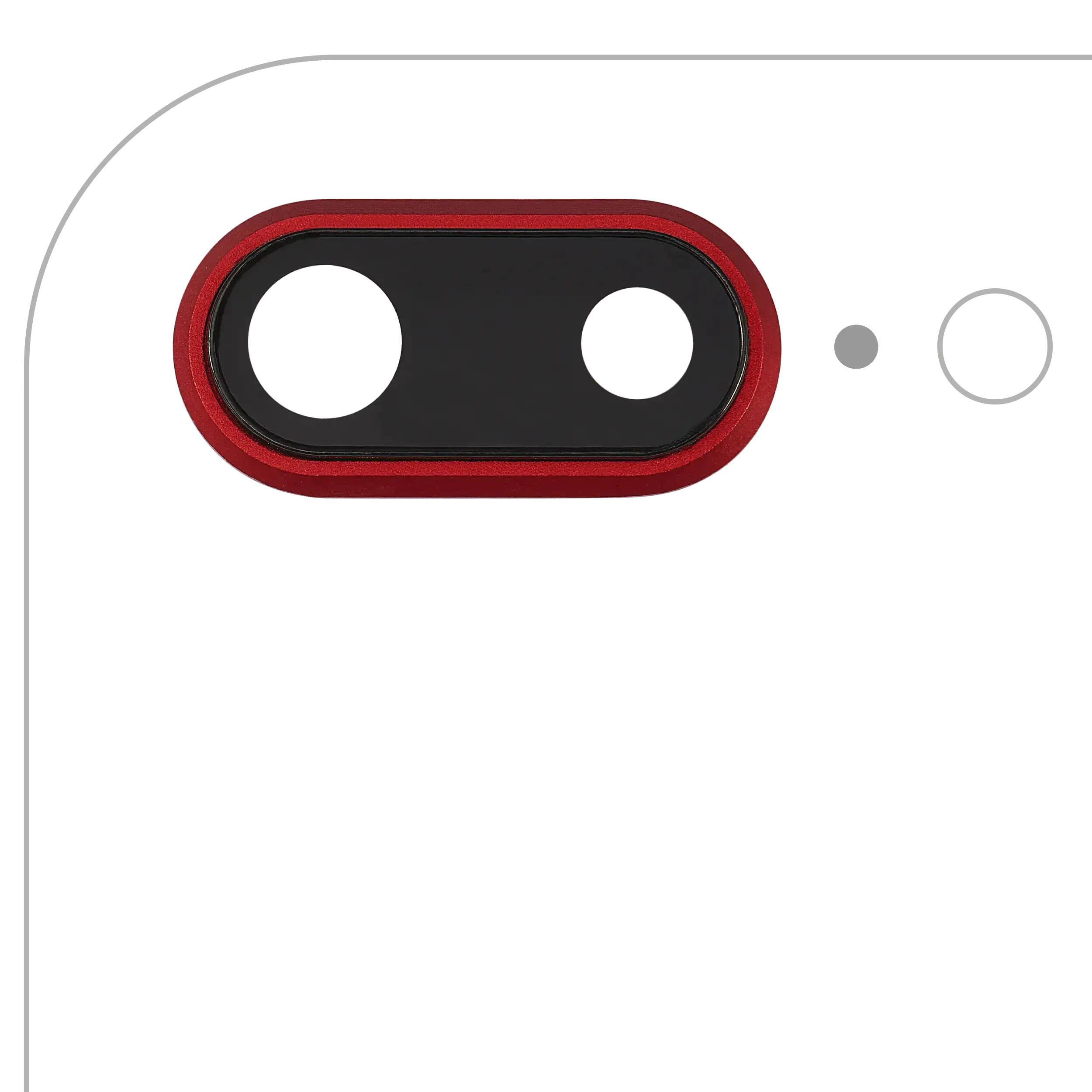 Lente fotocamera posteriore con staffa e Cornice per iPhone 8 Plus (Rosso) (10 pezzi) (Real Sapphire l Premium)