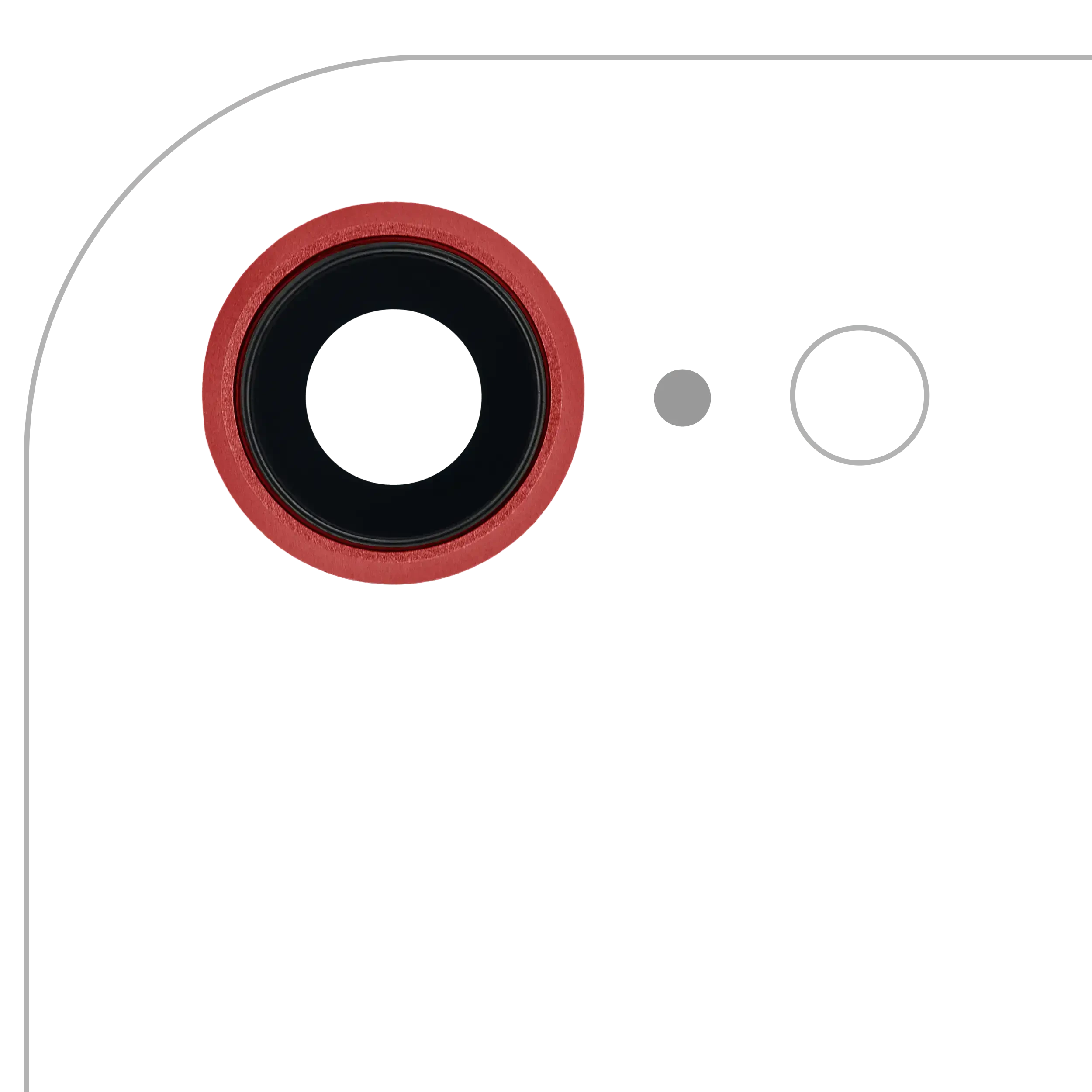 Lente fotocamera posteriore con staffa e Cornice per iPhone 8 / SE (2020) / SE (2022) (Rosso) (10 pezzi) (Real Sapphire l Premium)