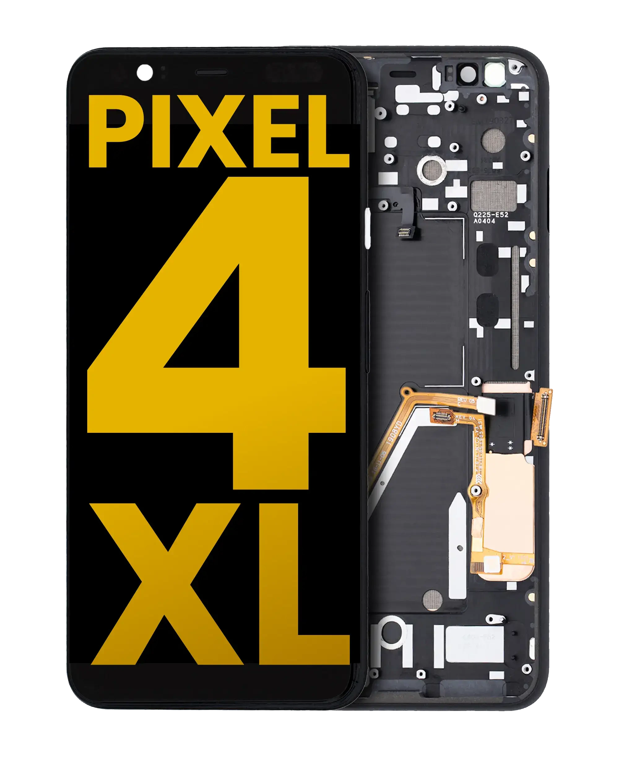 Display OLED completo con Frame per Google Pixel 4 XL (Refurbished) (Trasparentely Bianco Tasto accensione)