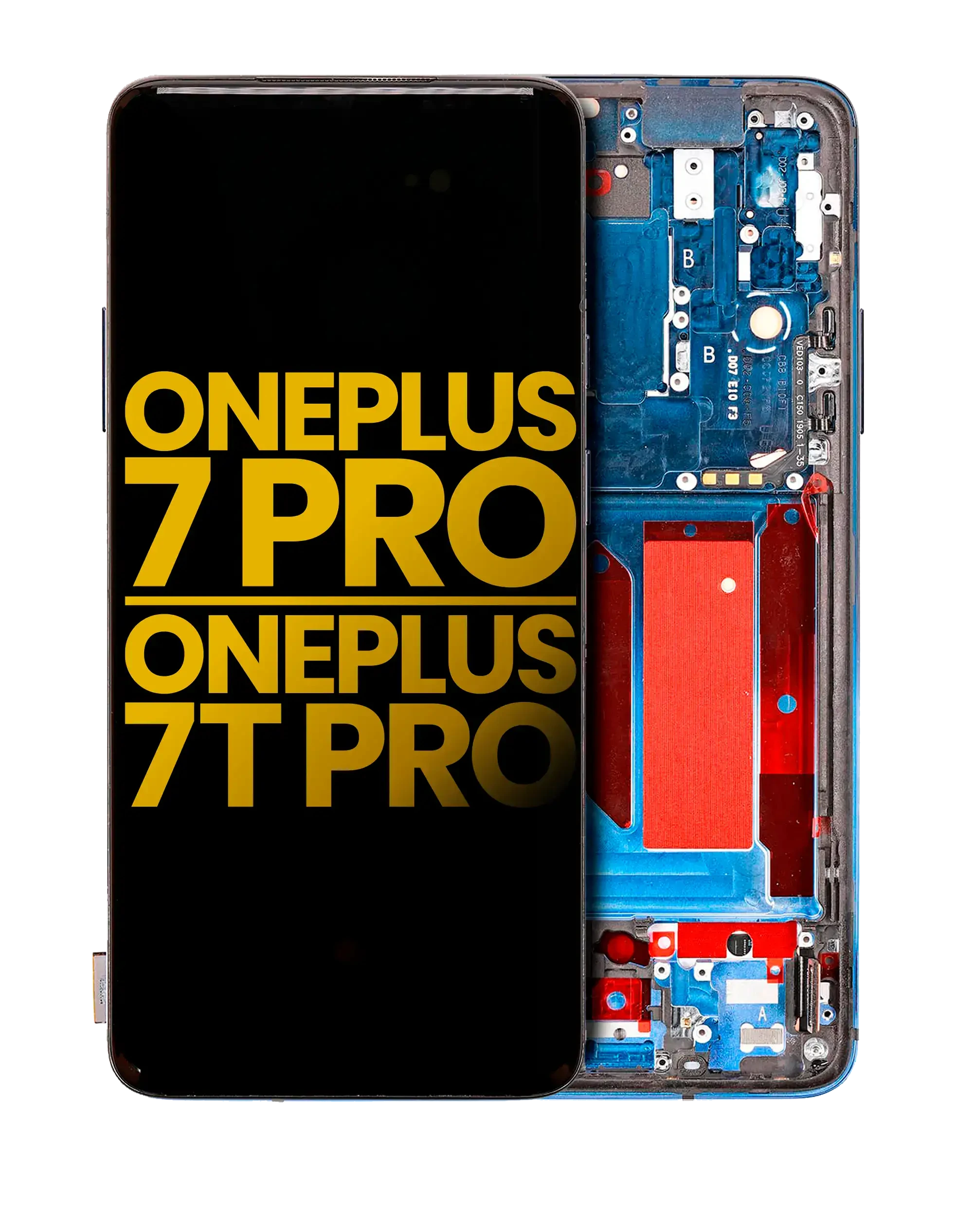 Display OLED completo con Frame per OnePlus 7 Pro / 7T Pro (Refurbished) (Nebula Blu)