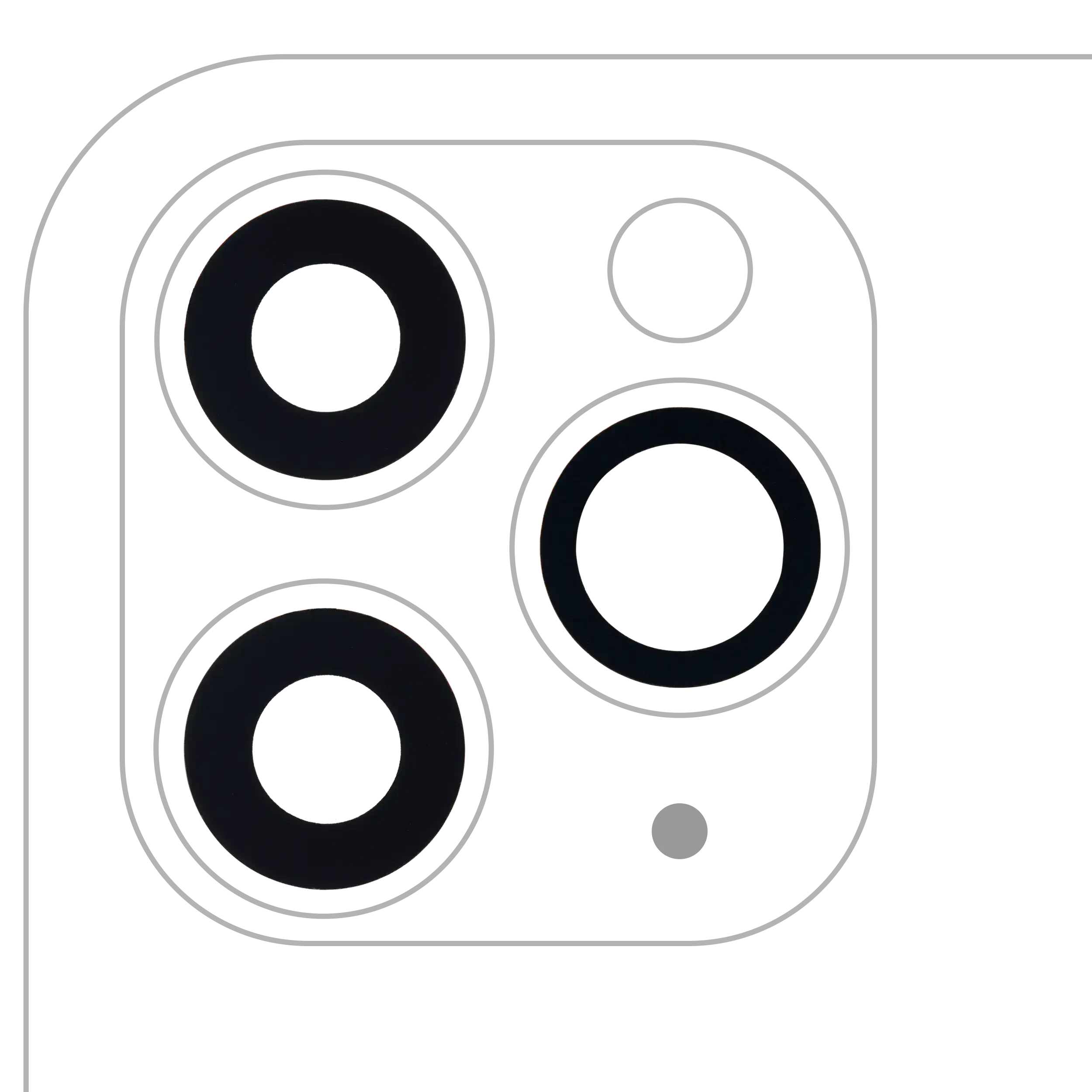 Lente fotocamera posteriore (solo vetro) con adesivo per iPhone 11 Pro / Pro Max (3 set pezzi) (10 pezzi) (Aftermarket Plus)