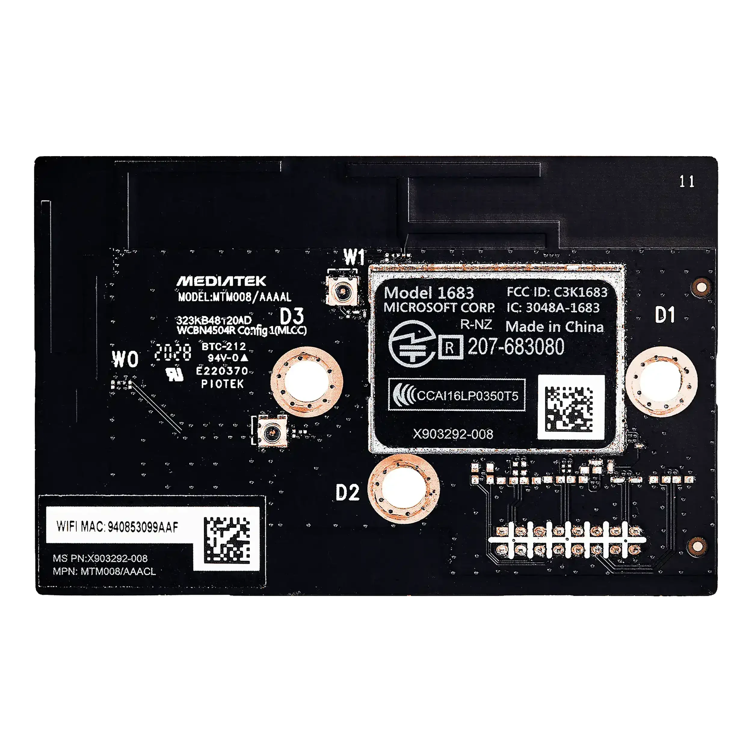 Wireless WiFi Bluetooth Module PCB Scheda per Xbox One S (Scheda # 1683)