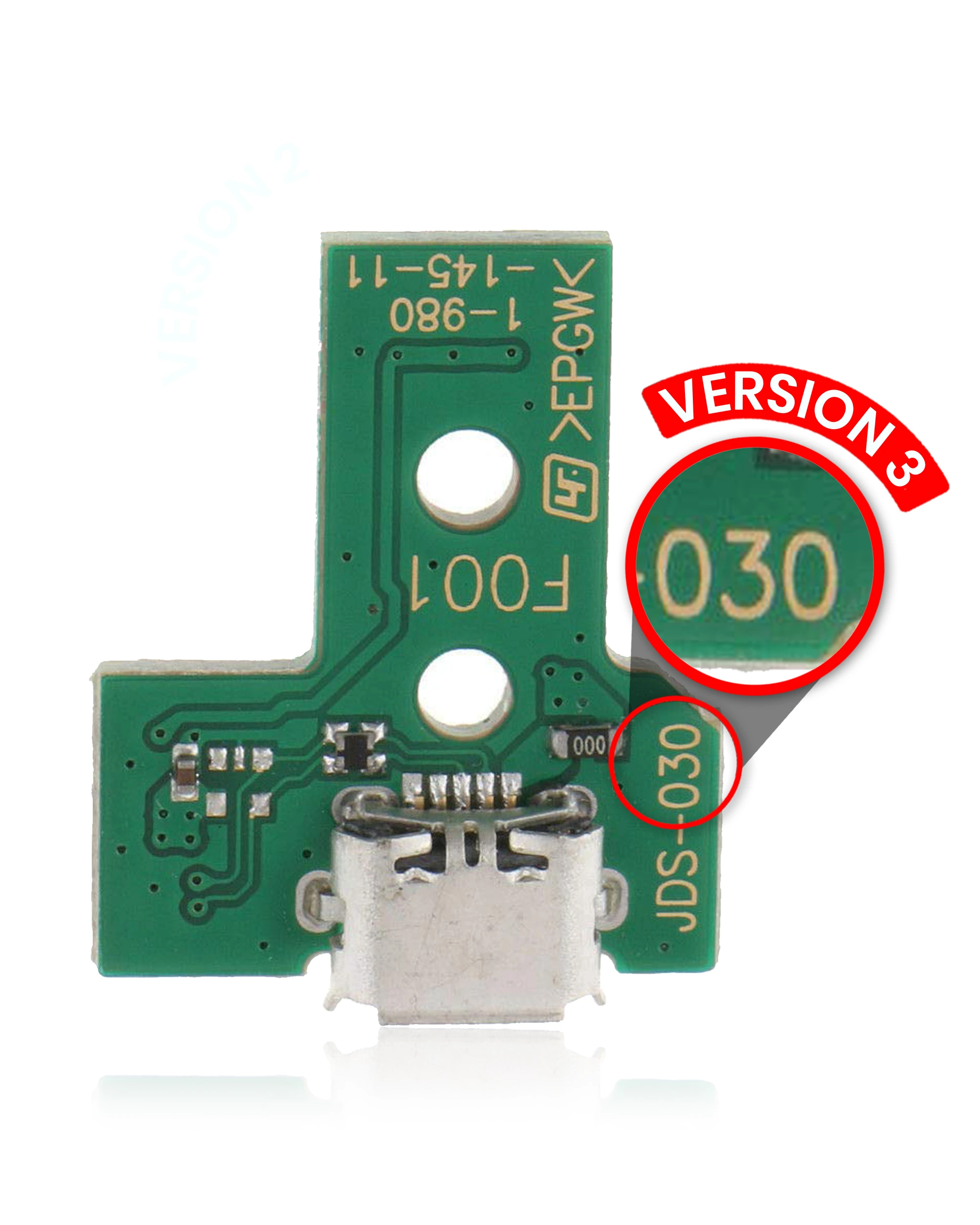Micro USB Connettore di ricarica Scheda con 12-Pin flat per PlayStation 4 Controllers (Version 3: JDS-030)