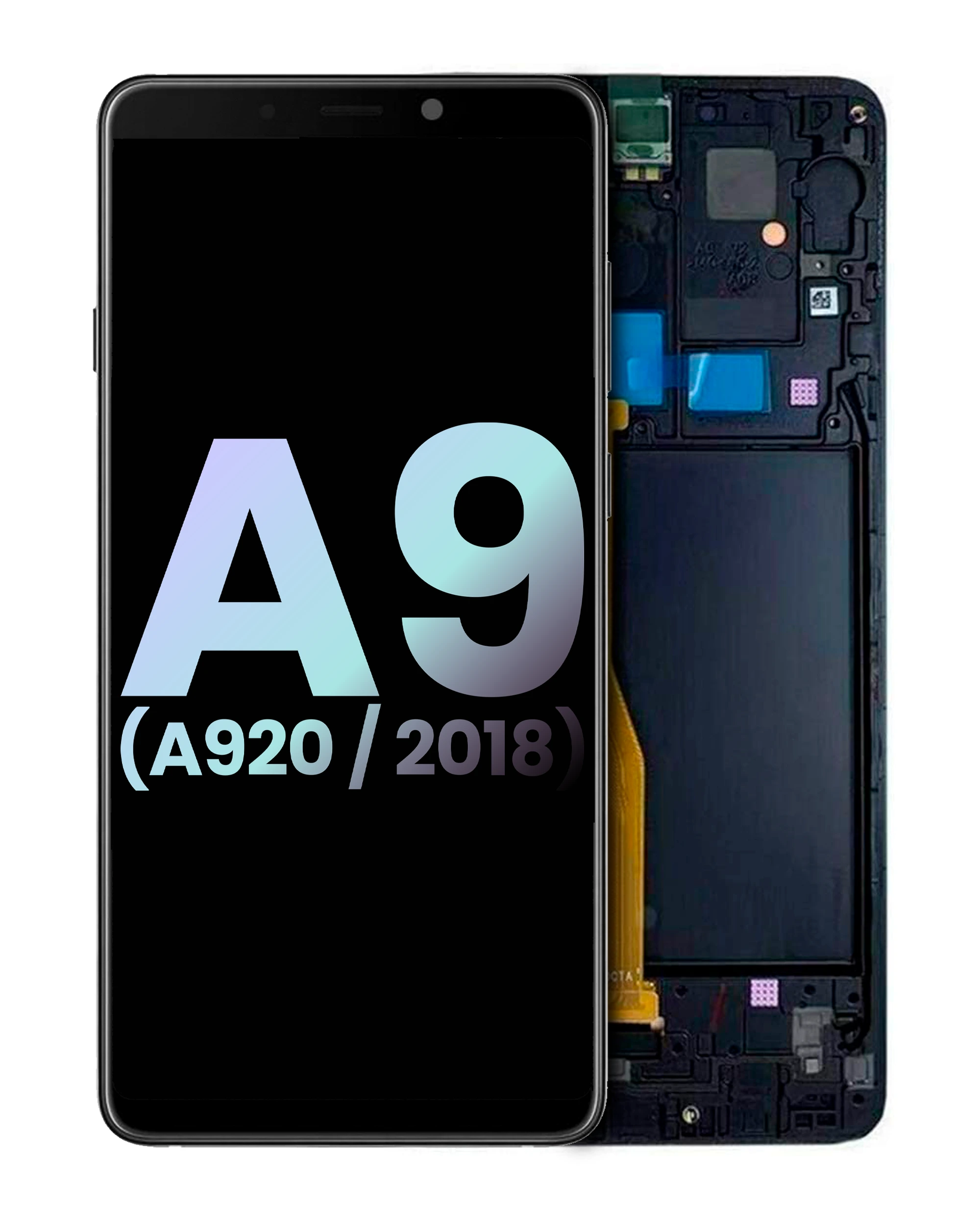 Display OLED completo con Frame per Samsung Galaxy A9 (A920 / 2018) (Service Pack) (Nero)