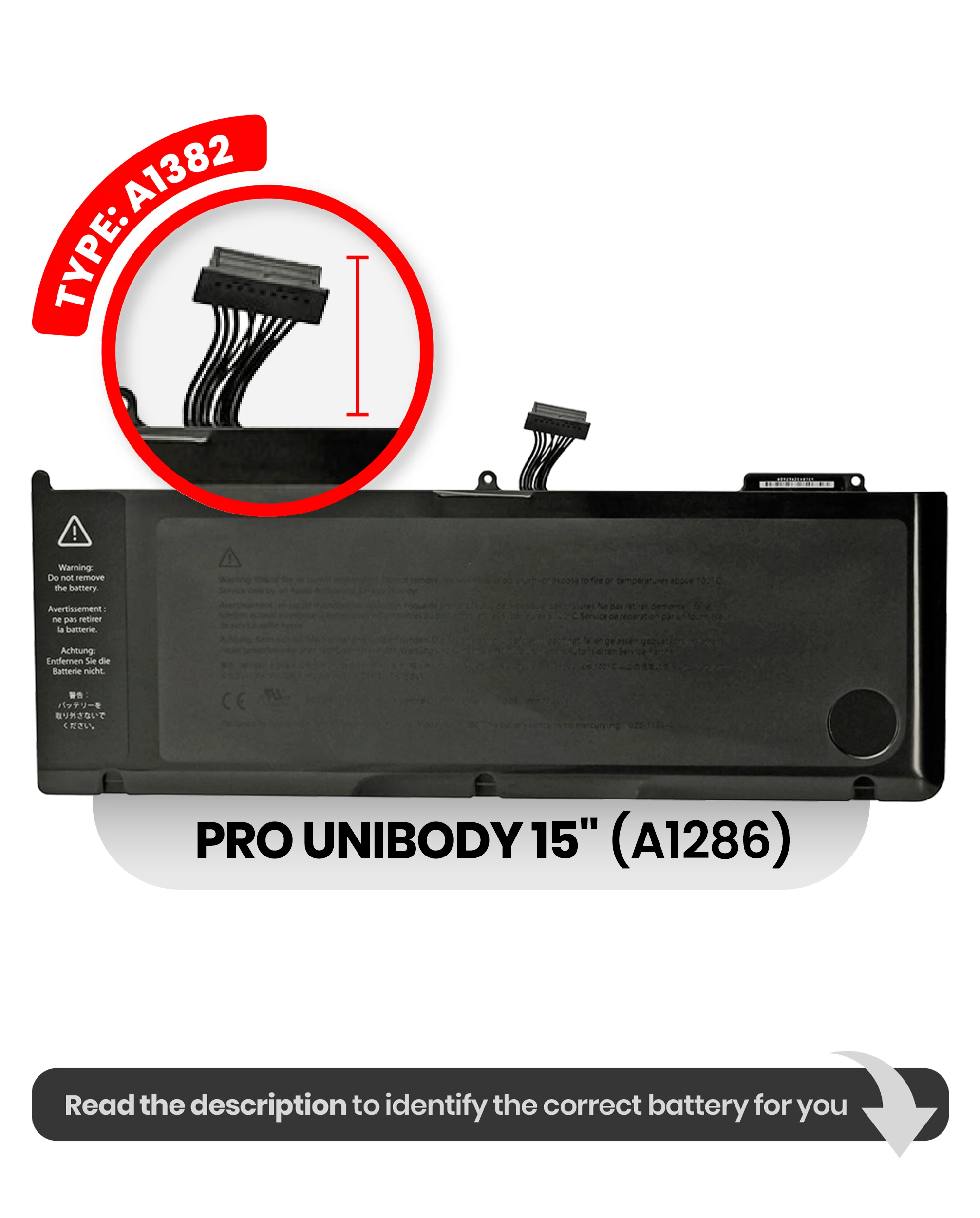 Batteria (A1382) per MacBook Pro 15" A1286 (2011-2012)
