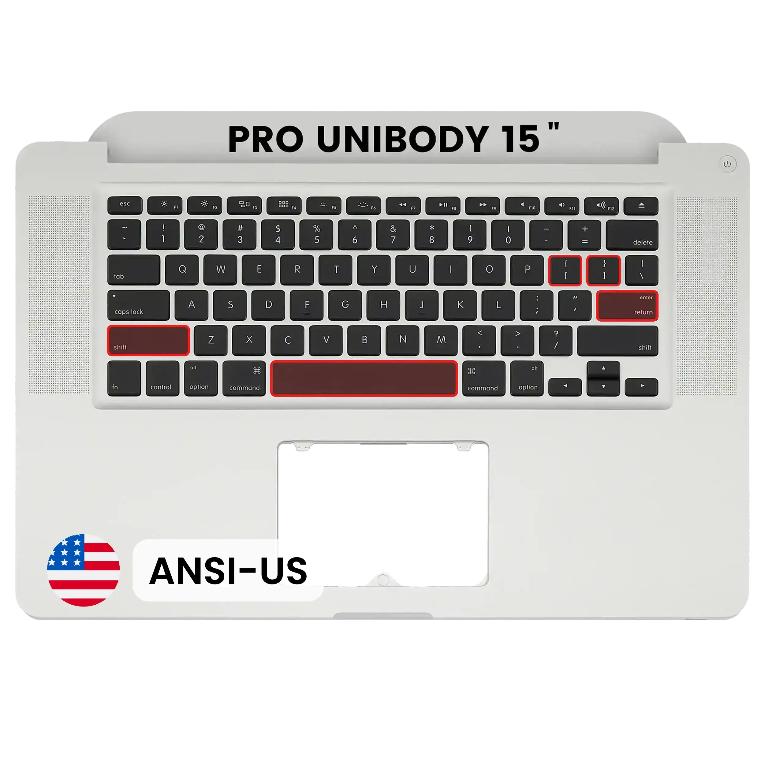 Top Case con tastiera (ANSI US) per MacBook Pro 15" A1286 (2010-2012) (Service Pack New)