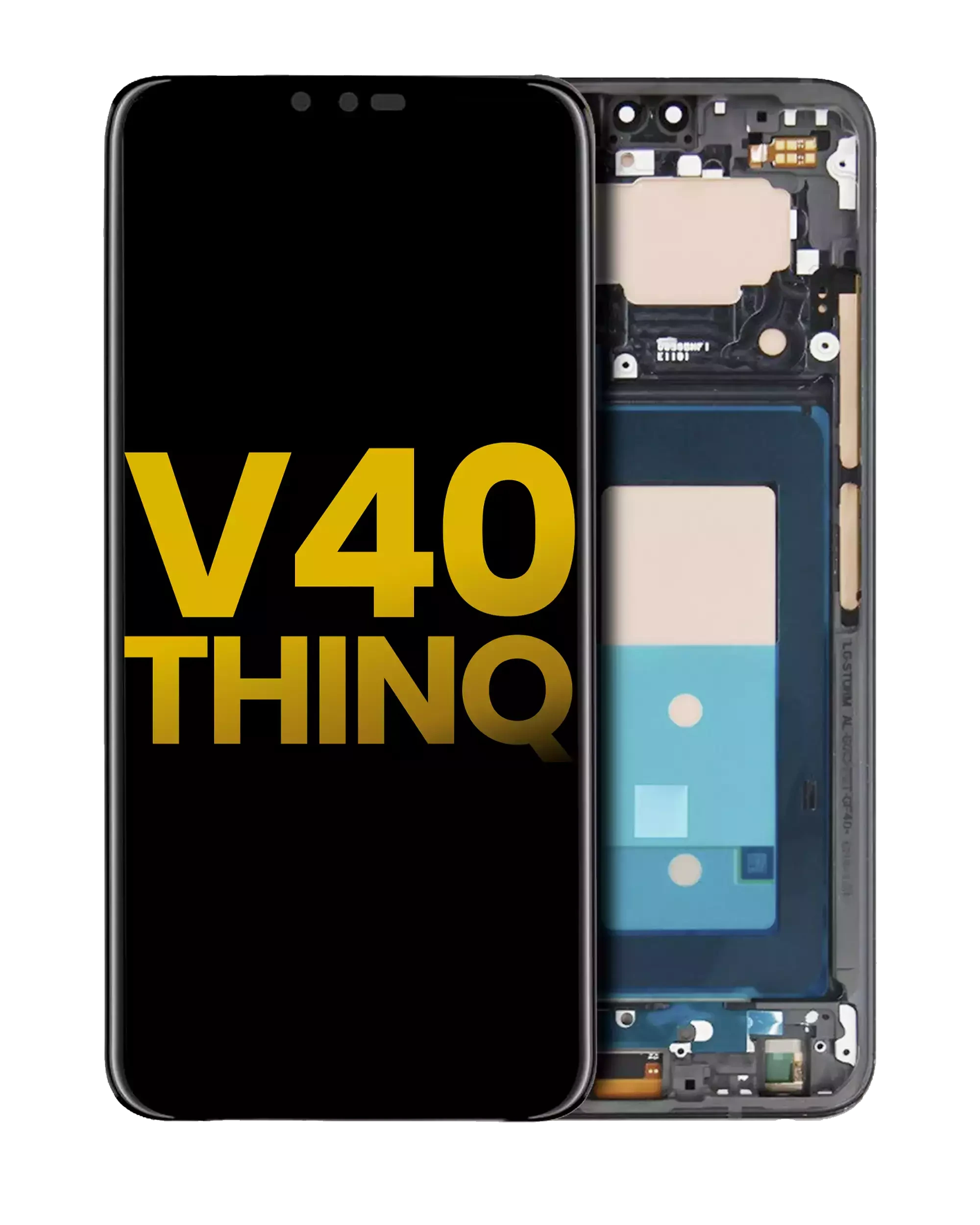 Display OLED completo con Frame per LG V40 ThinQ (Refurbished) (Platinum Grigio)