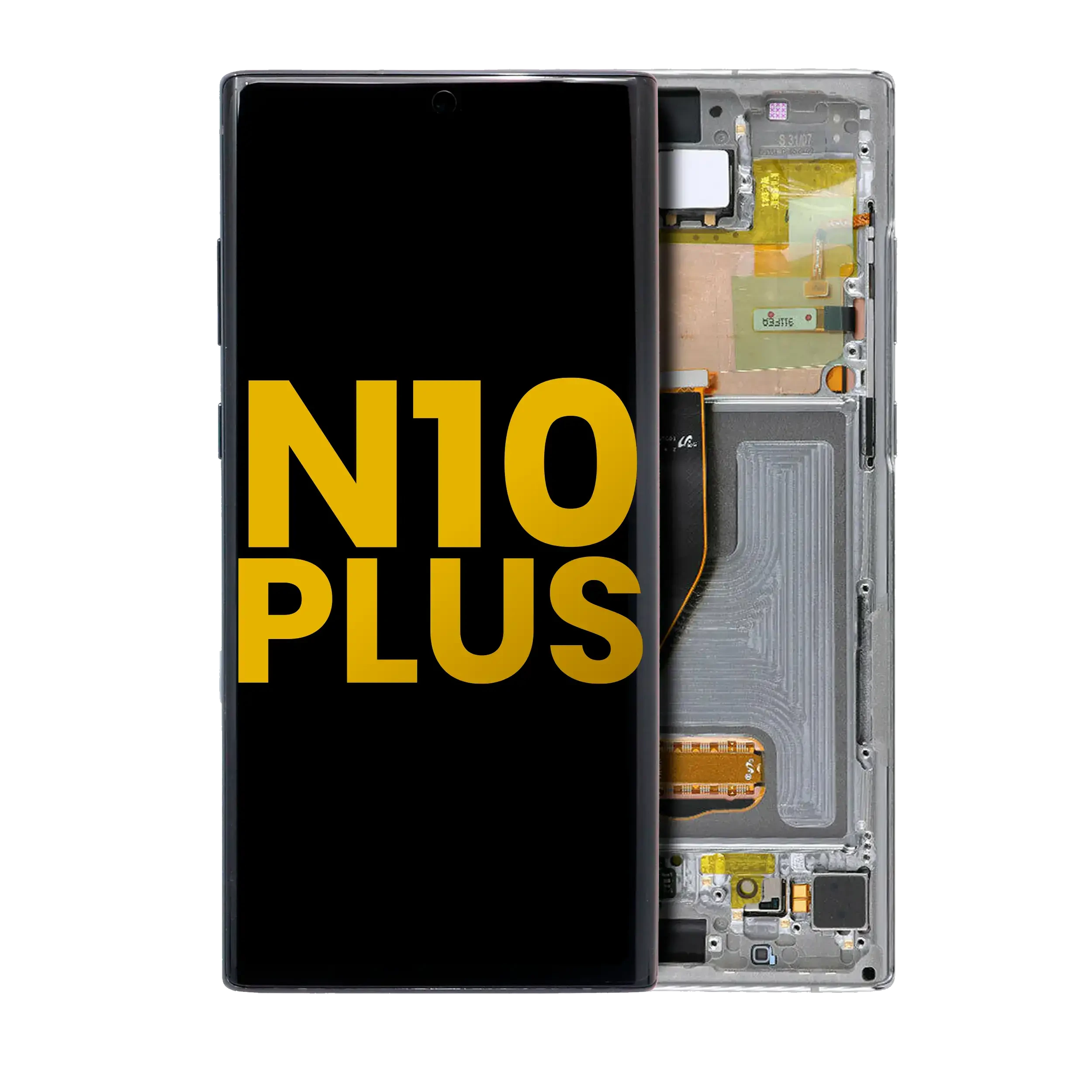 Display OLED completo con Frame per Samsung Galaxy Note 10 Plus / 5G (Refurbished) (Aura Glow / Argento)