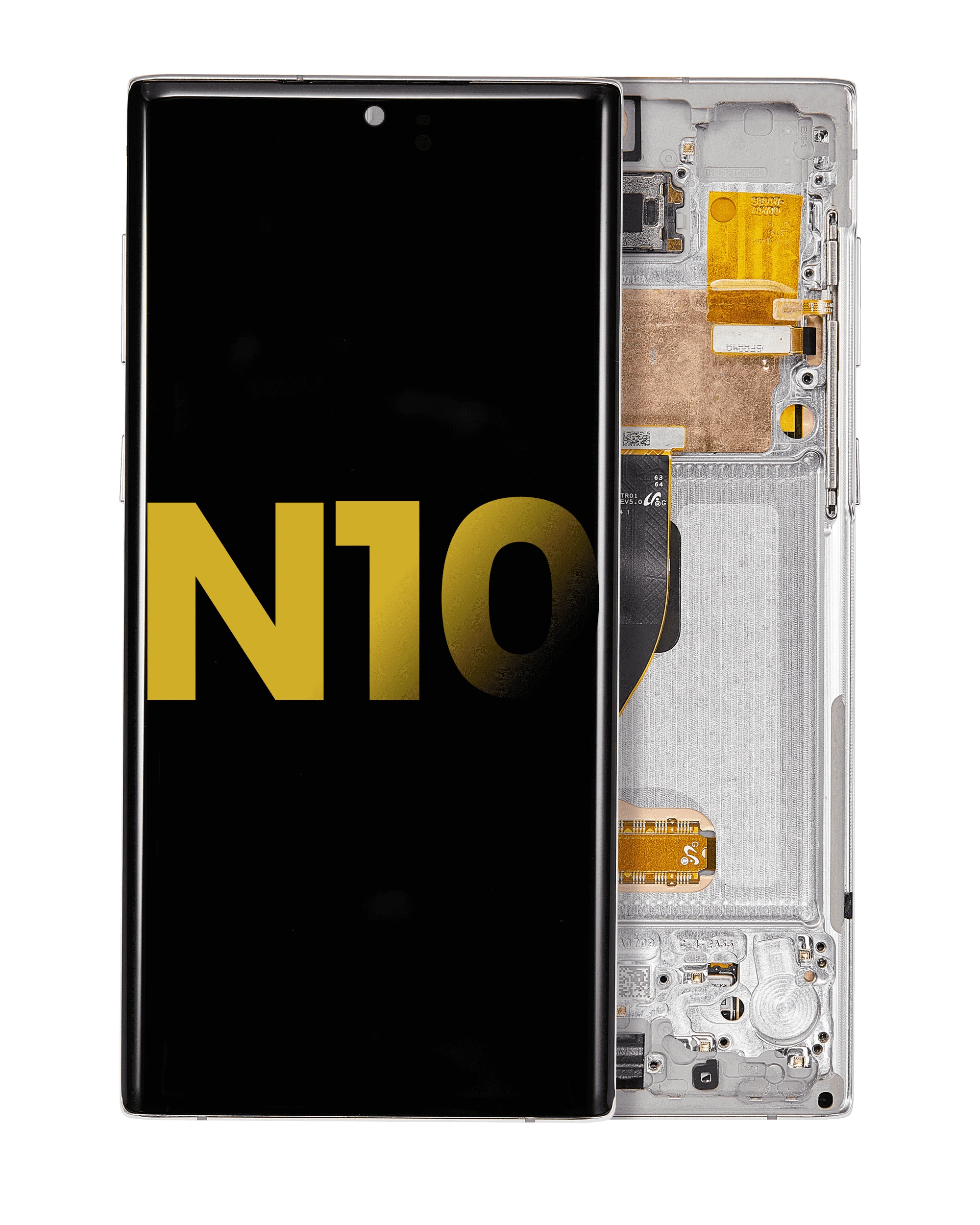 Display OLED completo con Frame per Samsung Galaxy Note 10 (Refurbished) (Aura Bianco)