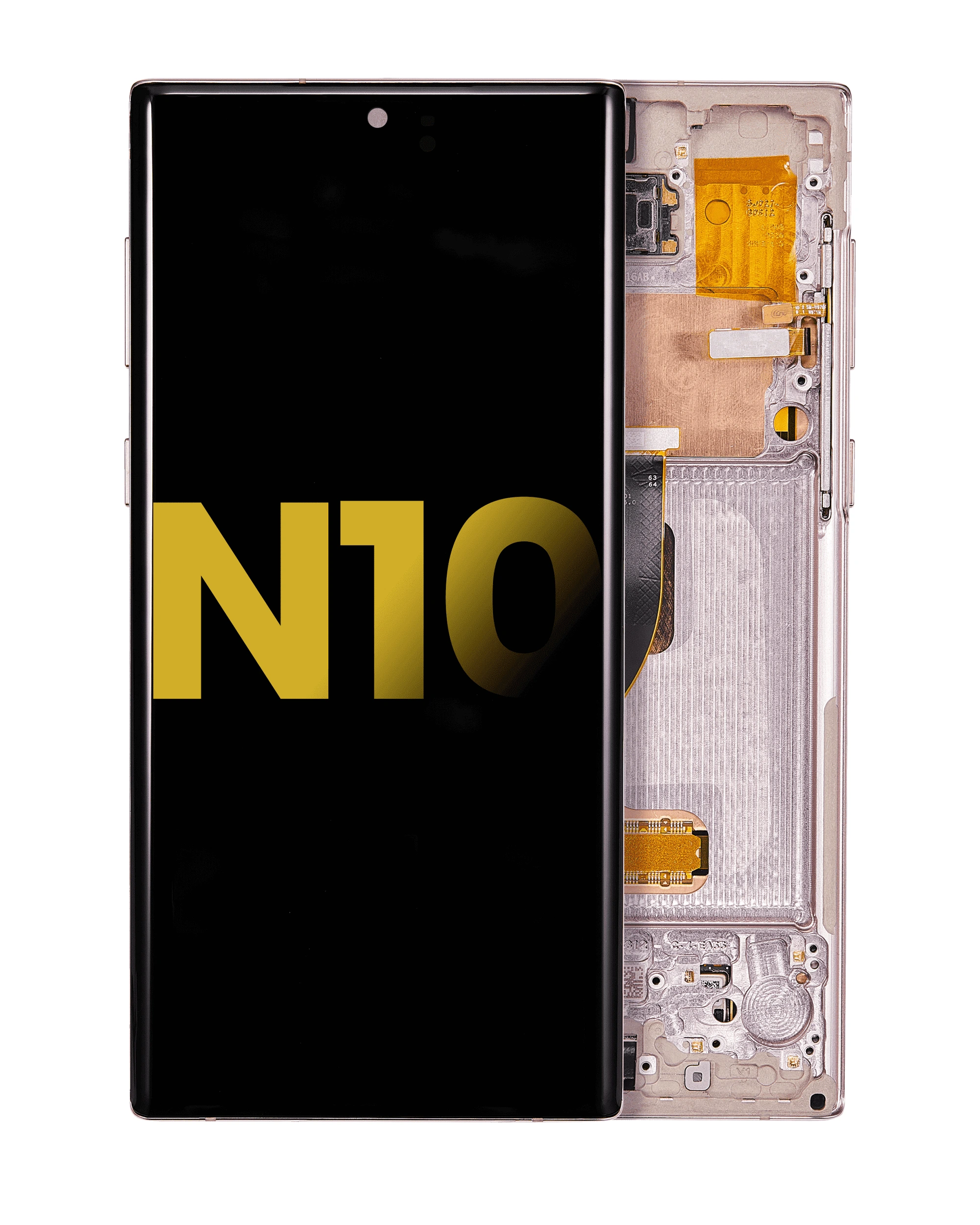 Display OLED completo con Frame per Samsung Galaxy Note 10 (Refurbished) (Aura Glow / Argento)