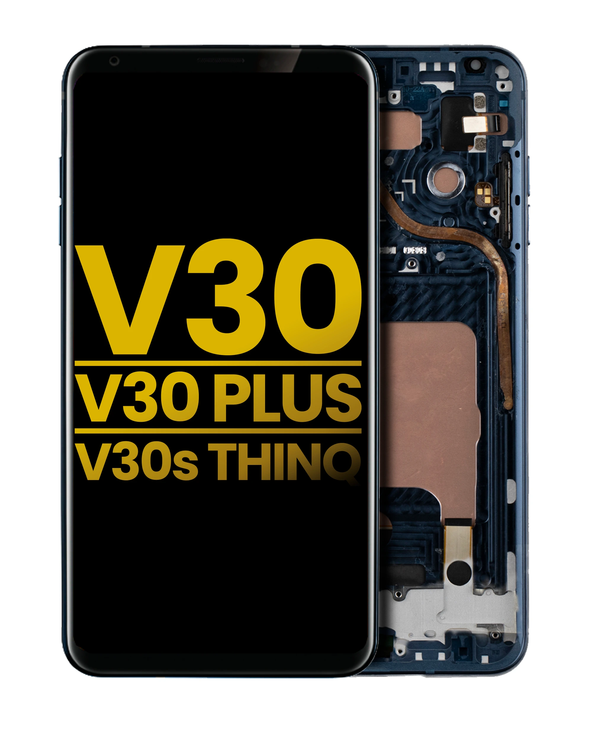 Display OLED completo con Frame per LG V30 / V30 Plus / V30S ThinQ (Refurbished) (Moroccan Blu)