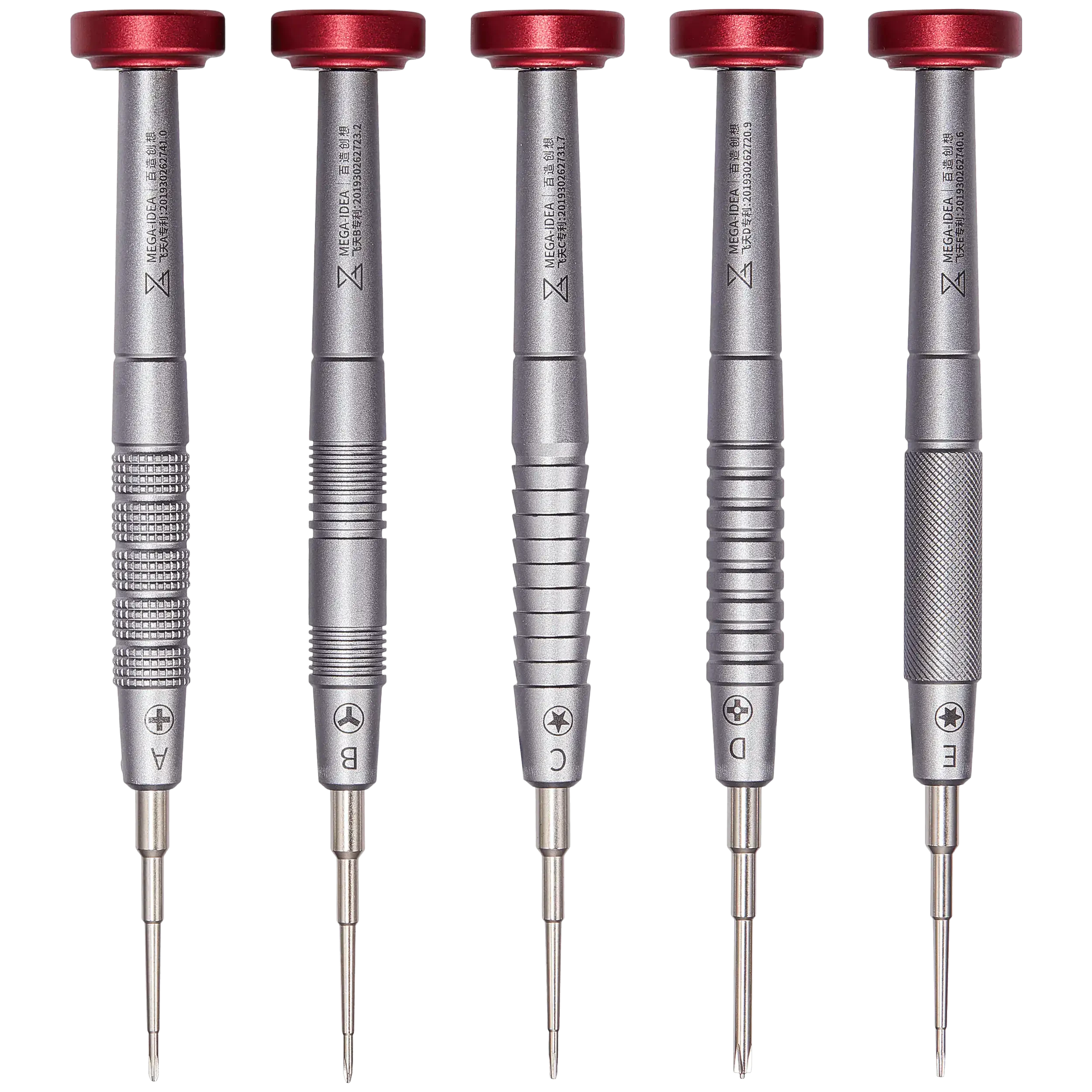 iFlying 2D Precision cacciavite Kit (Crosshead 1.2mm / Tri-Point Y0.6 / Pentalobe 0.8mm / 2.5mm Convex Cross / Torx T2) (Qianli)