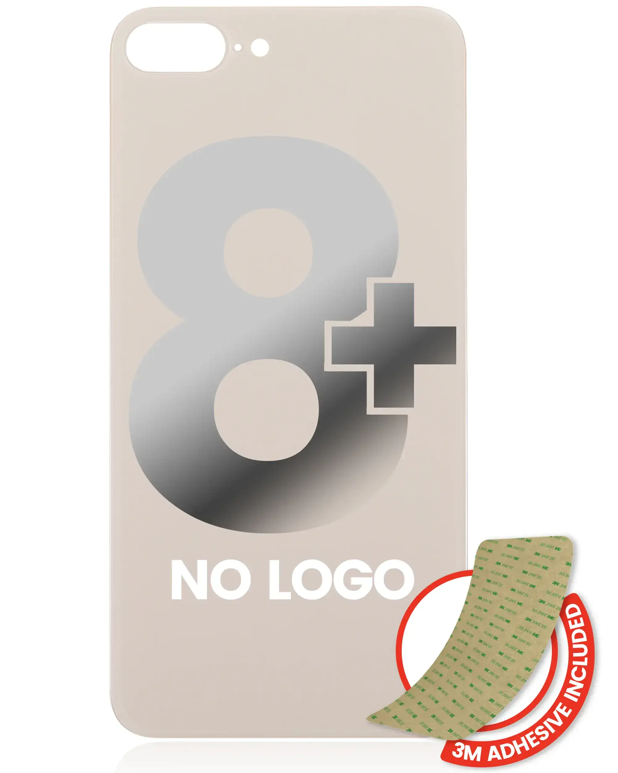 Vetro posteriore con 3M adesivo per iPhone 8 Plus (No Logo / Large Camera Hole) (Oro)