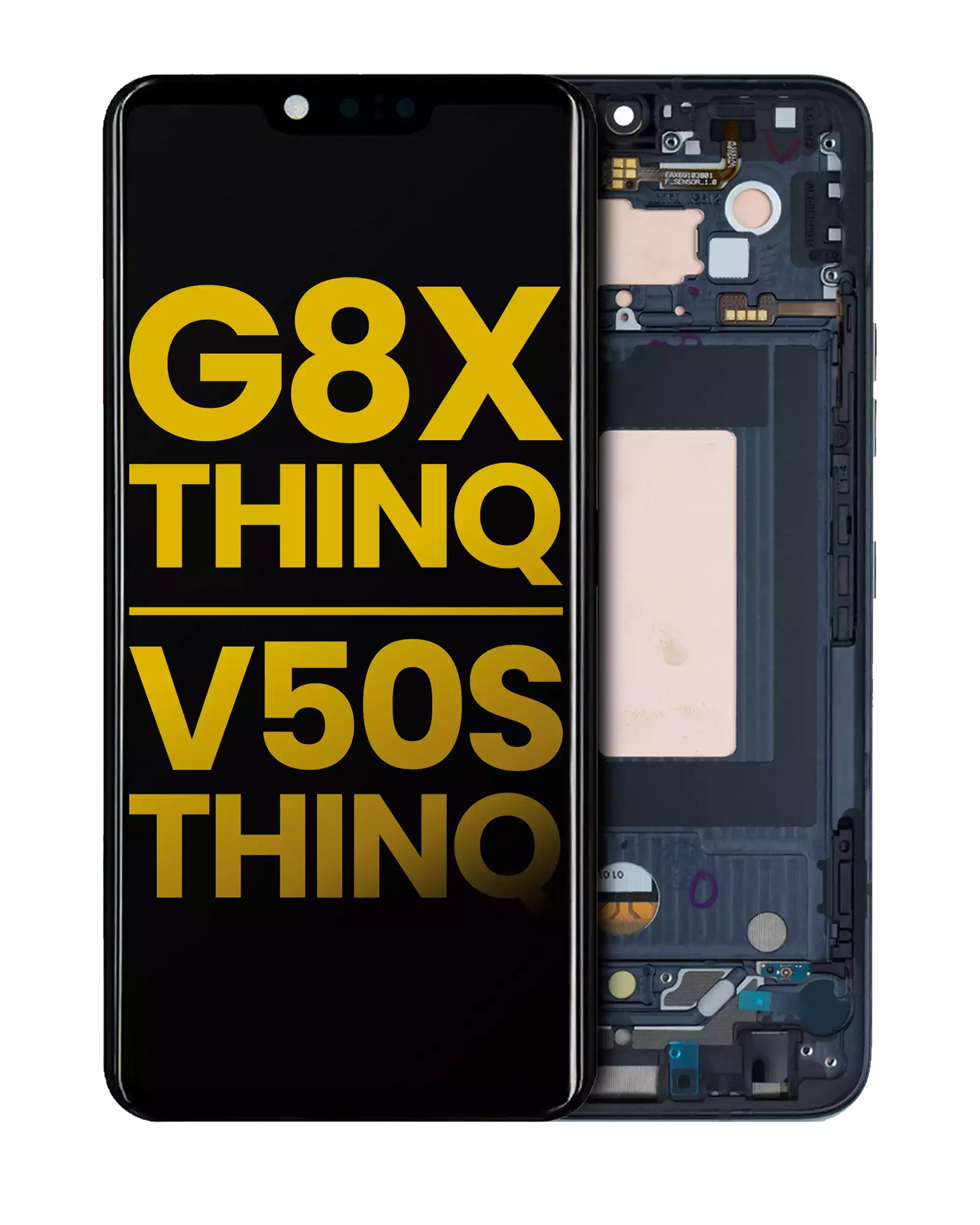 Display OLED completo con Frame per LG G8X ThinQ / V50S ThinQ 5G (Refurbished) (Aurora Nero)