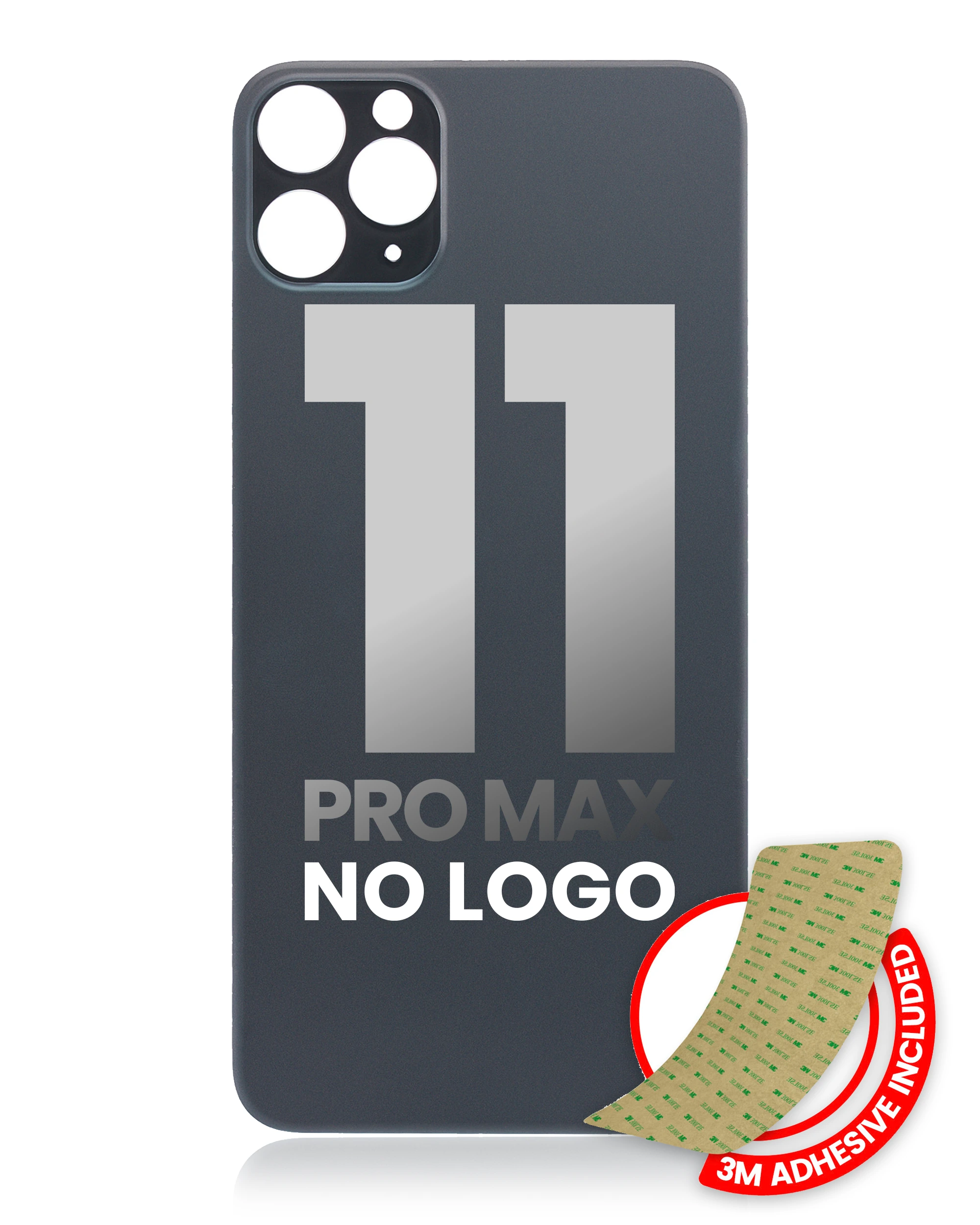 Vetro posteriore con 3M adesivo per iPhone 11 Pro Max (No Logo / Large Camera Hole) (Grigio siderale)