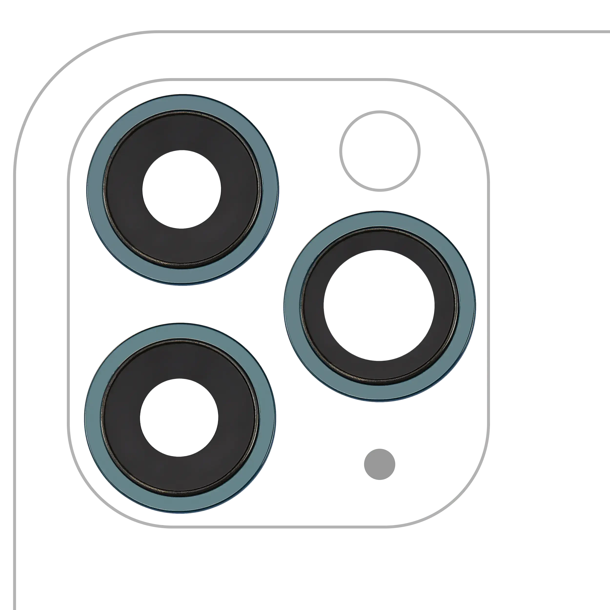 Lente fotocamera posteriore con staffa e Cornice per iPhone 11 Pro / Pro Max (3 set pezzi) (Real Sapphire / Premium) (Verde)