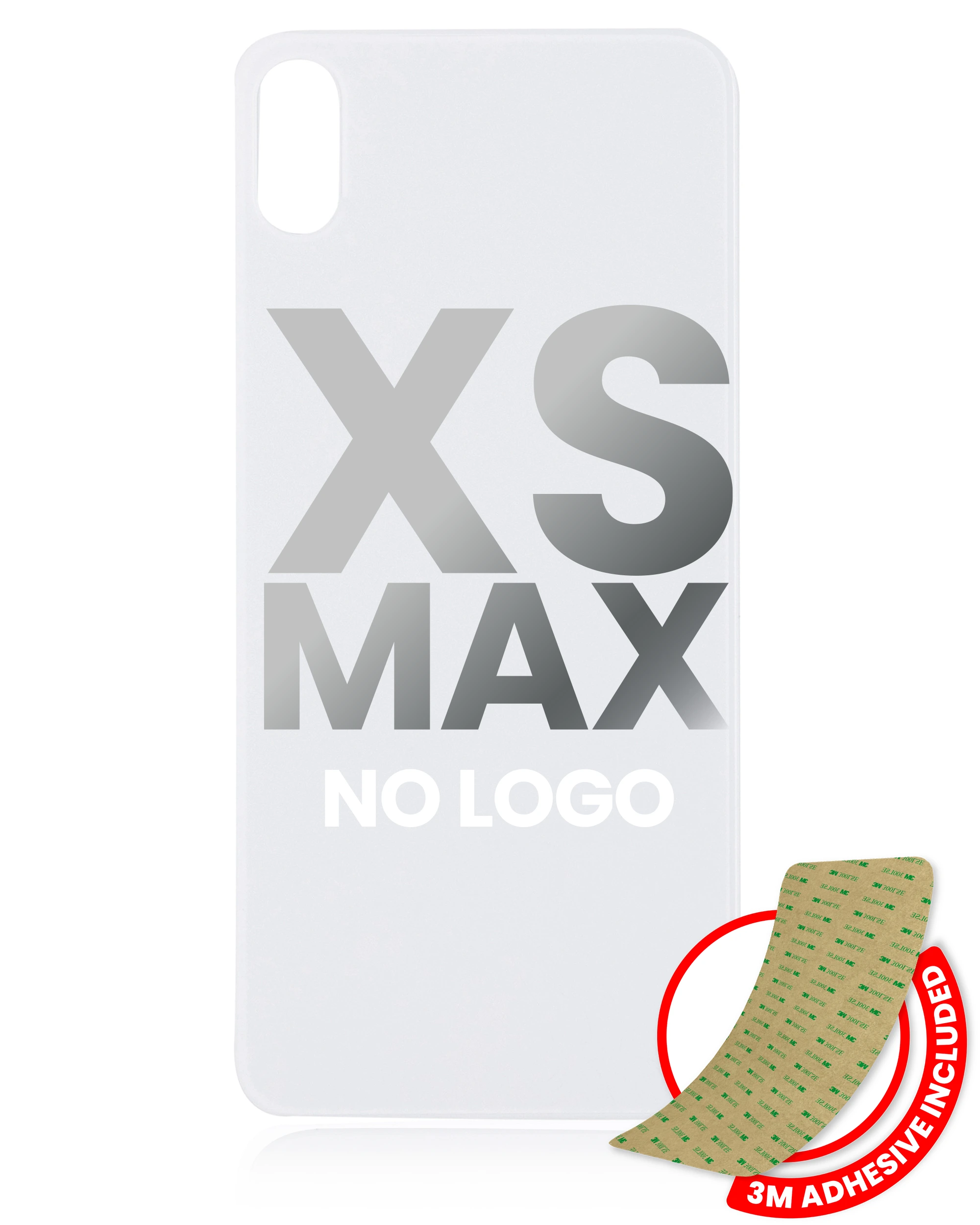 Vetro posteriore con 3M adesivo per iPhone XS Max (No Logo / Large Camera Hole) (Argento)