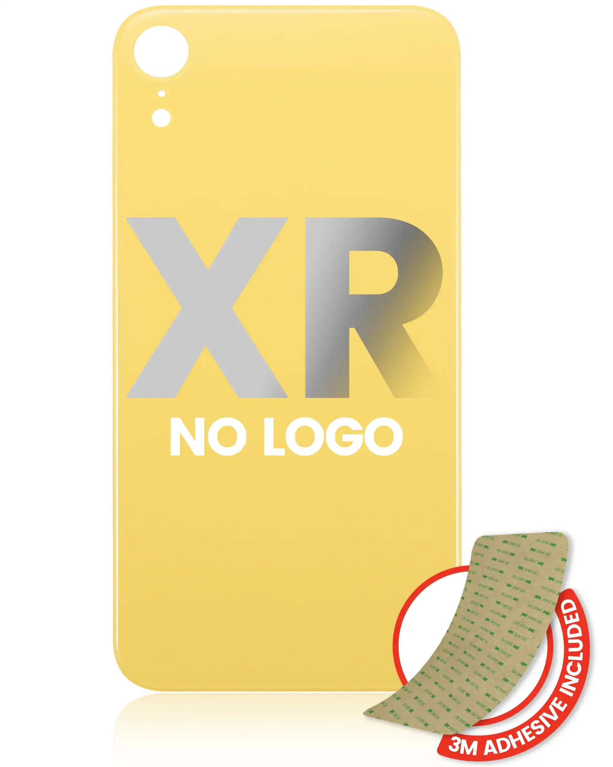 Vetro posteriore con 3M adesivo per iPhone XR (No Logo / Large Camera Hole) (Giallo)