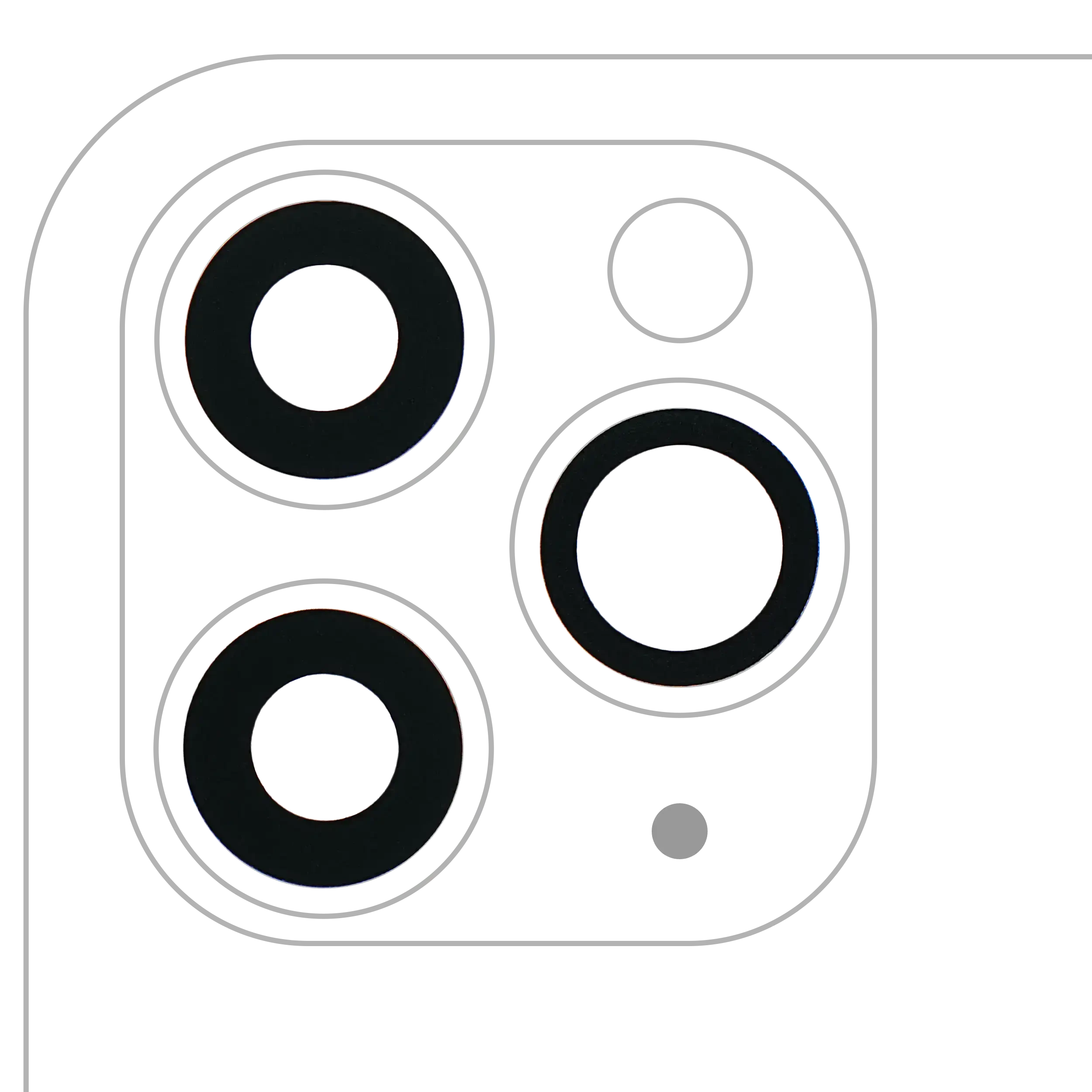 Lente fotocamera posteriore (solo vetro) con adesivo per iPhone 11 Pro / Pro Max (3 set pezzi) (10 pezzi) (Real Sapphire / Premium)
