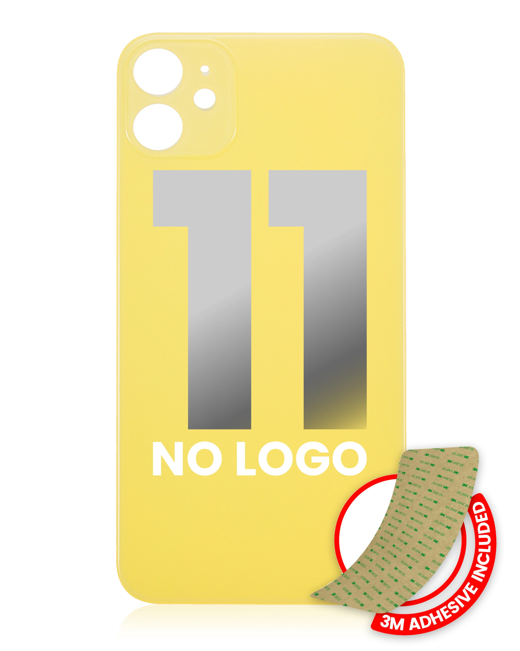 Vetro posteriore con 3M adesivo per iPhone 11 (No Logo / Large Camera Hole) (Giallo)
