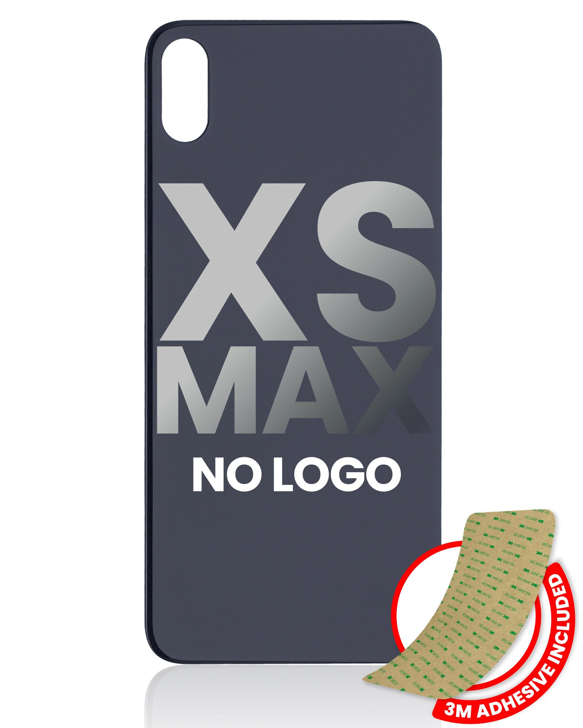 Vetro posteriore con 3M adesivo per iPhone XS Max (No Logo / Large Camera Hole) (Grigio siderale)